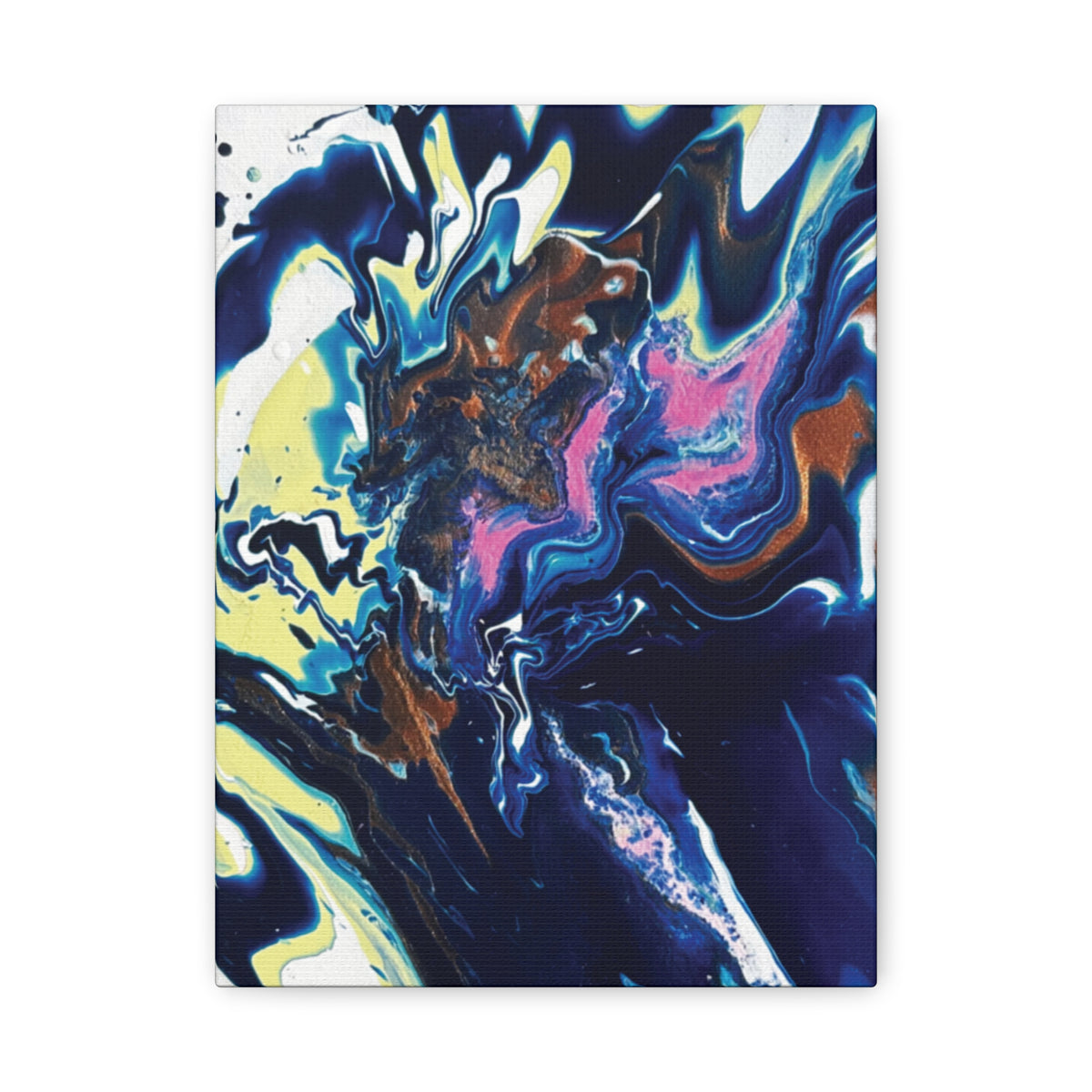 Change Abstract Blue Fluid Art Matte Canvas Print (Stretched Wall Art)