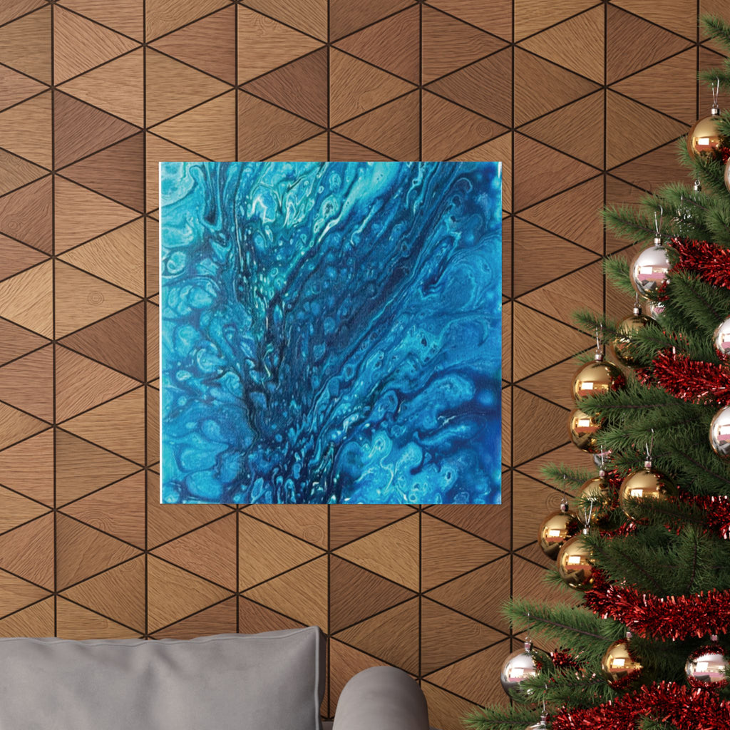 Abstract Ocean Blue Matte Poster Vertical Wall Art Print