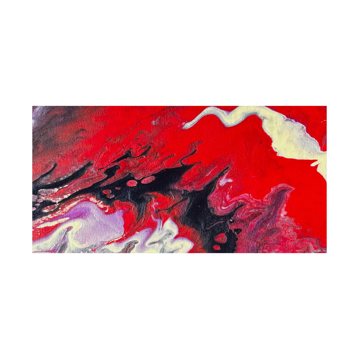 Power Abstract Red Fluid Art Matte Poster (Horizontal)