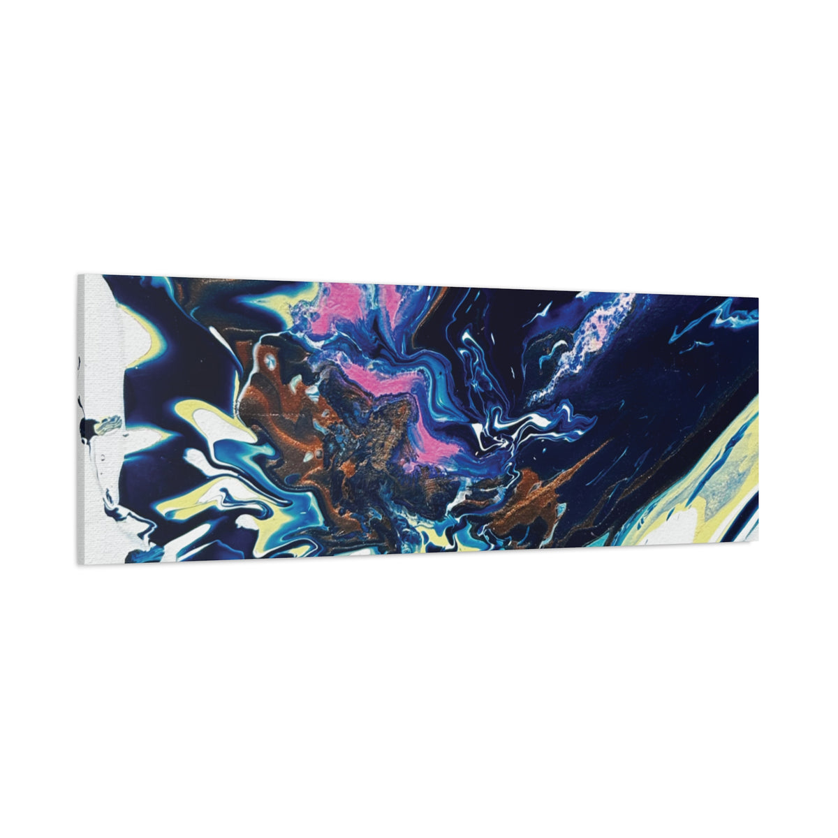 Change Abstract Blue Fluid Art Matte Canvas Print (Stretched Wall Art)