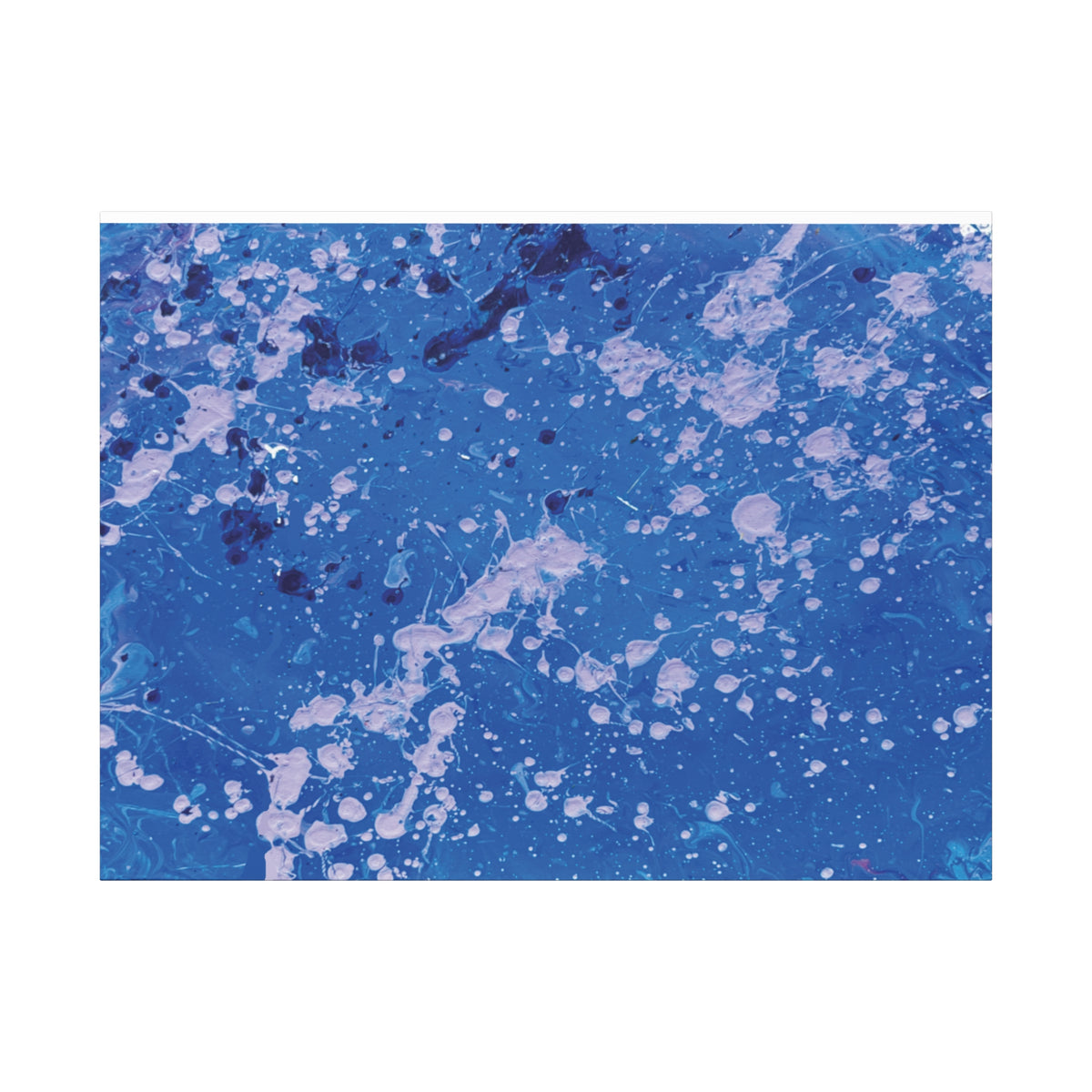 Blue Abstract Splatter Canvas Print  Dots (Matte Stretched 1.25")