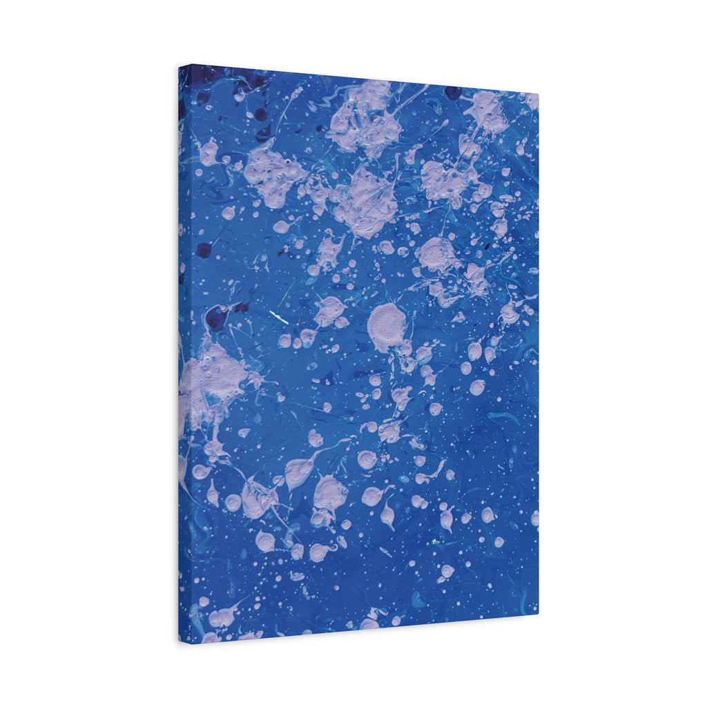 Blue Abstract Splatter Canvas Print  Dots (Matte Stretched 1.25")