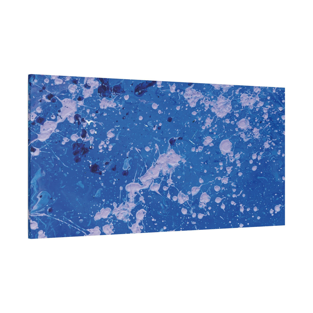 Blue Abstract Splatter Canvas Print  Dots (Matte Stretched 1.25")