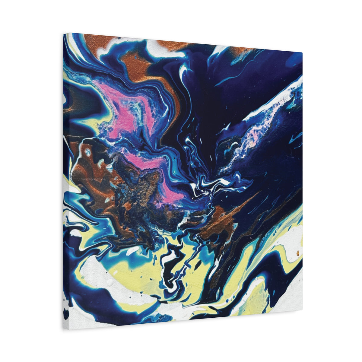Change Abstract Blue Fluid Art Matte Canvas Print (Stretched Wall Art)