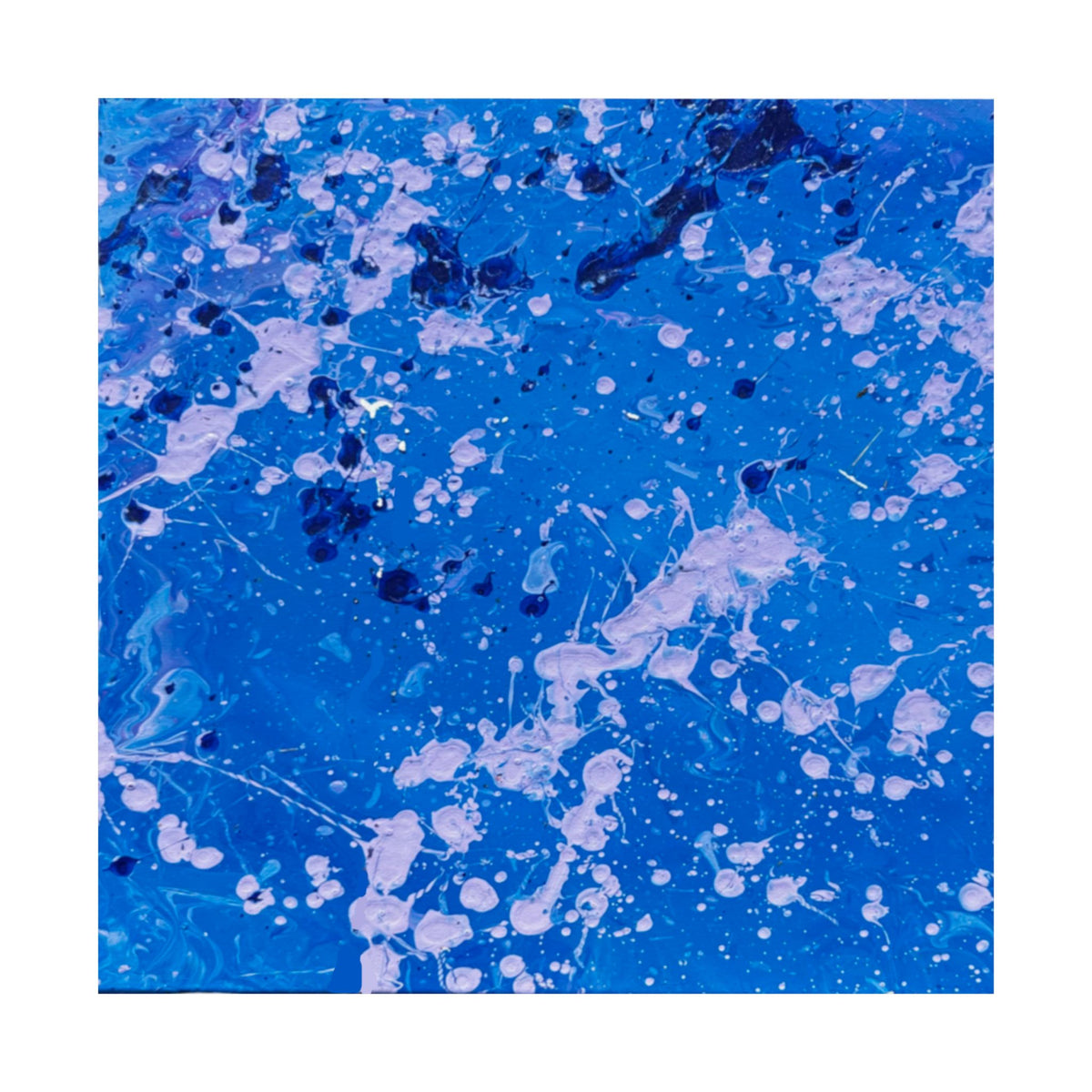 Blue Abstract Splash Matte Poster Horizontal Ocean-Inspired Art Print