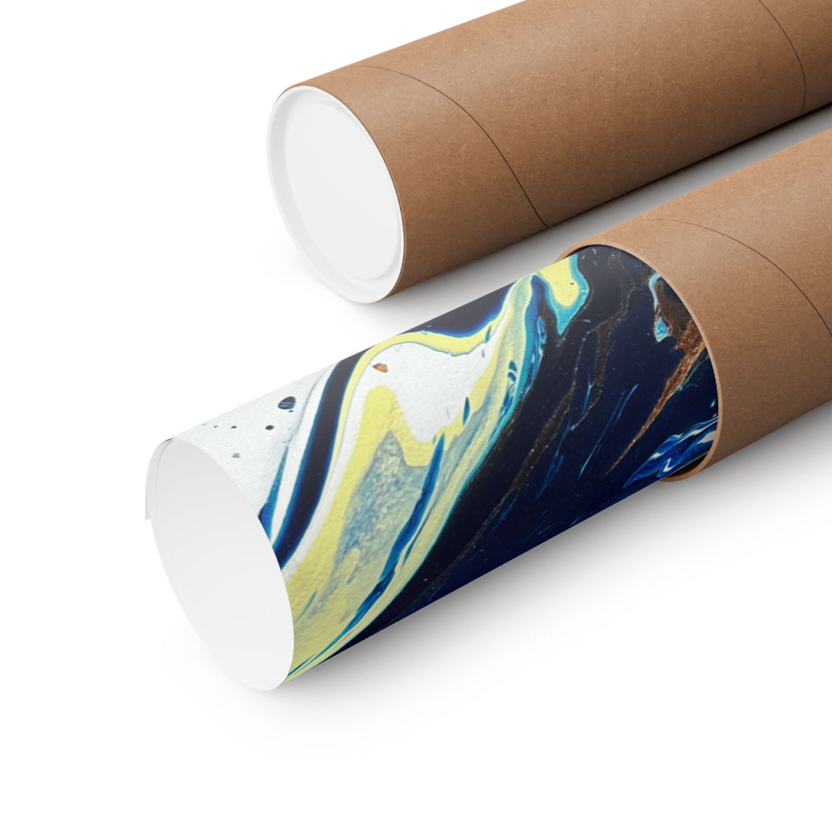 Abstract Blue Marble Matte Poster Change Horizontal Fluid Art Print
