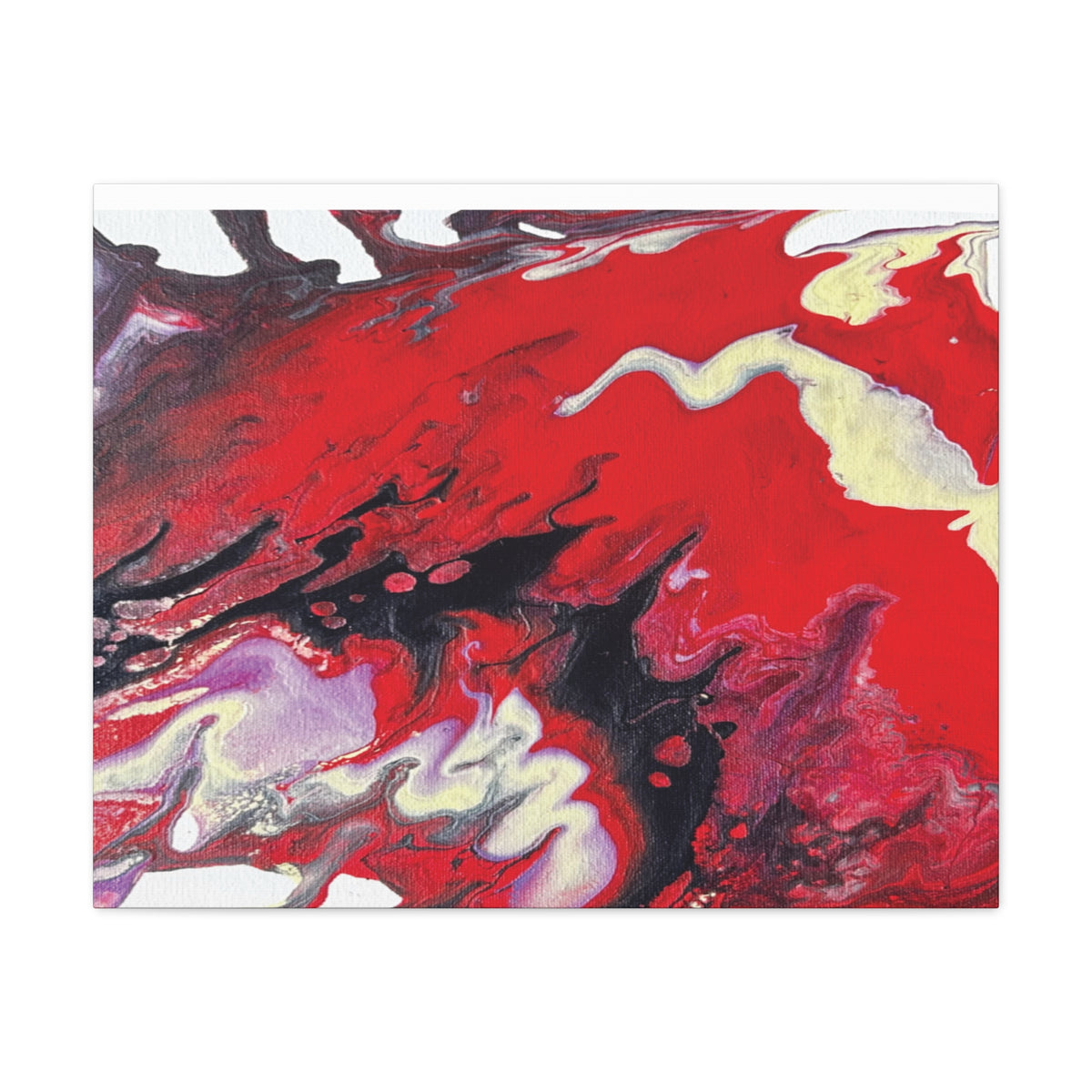 Power Abstract Red Fluid Art Canvas Print (Matte Stretched 1.25")