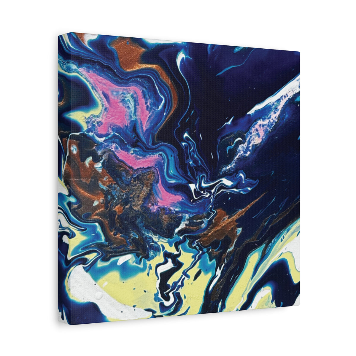 Change Abstract Blue Fluid Art Matte Canvas Print (Stretched Wall Art)