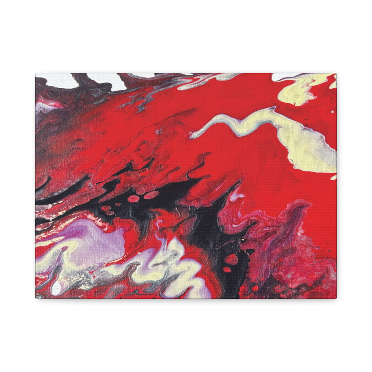 Power Abstract Red Fluid Art Canvas Print (Matte Stretched 1.25")