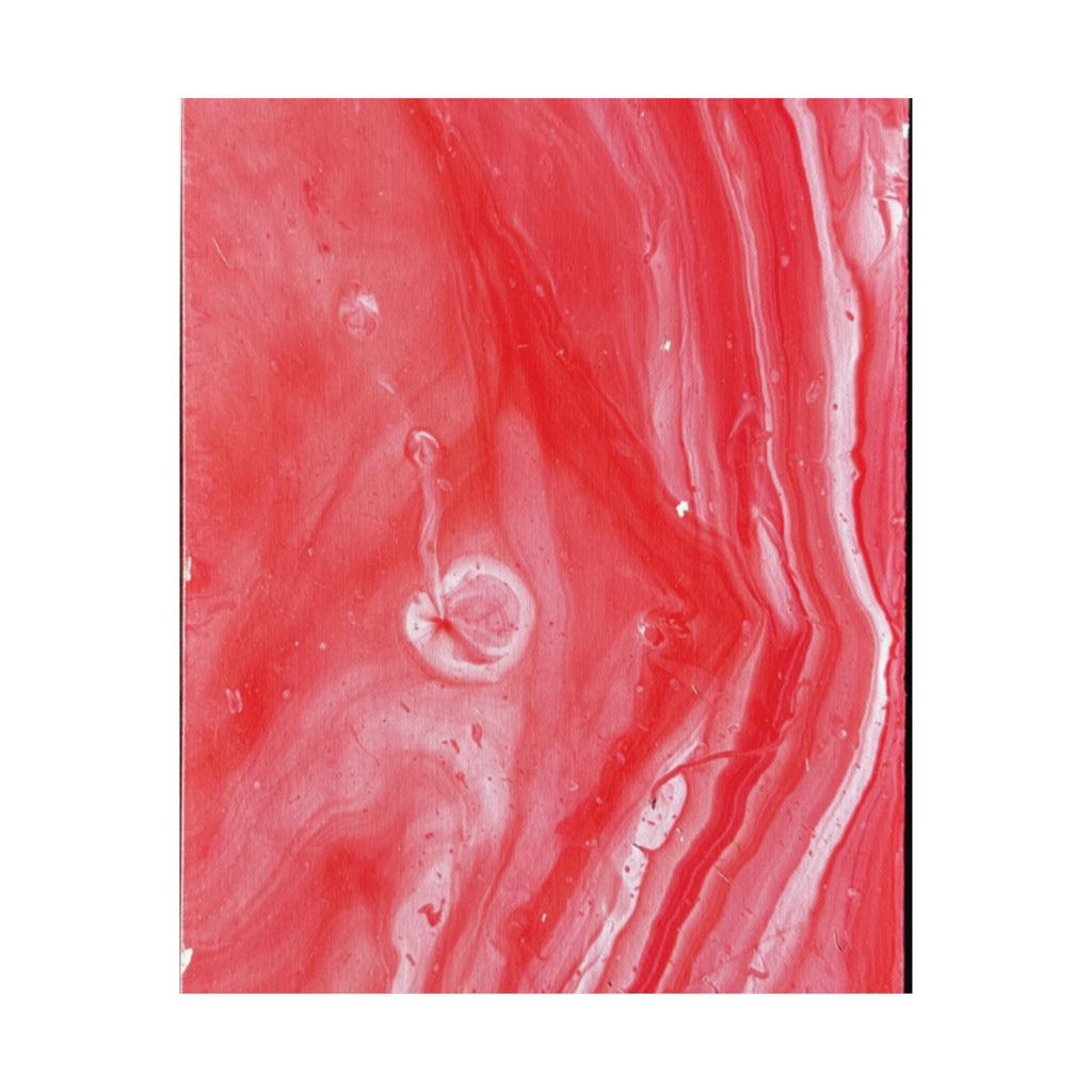 Red Marble Mars Matte Vertical Poster Abstract Red & Cream Wall Art