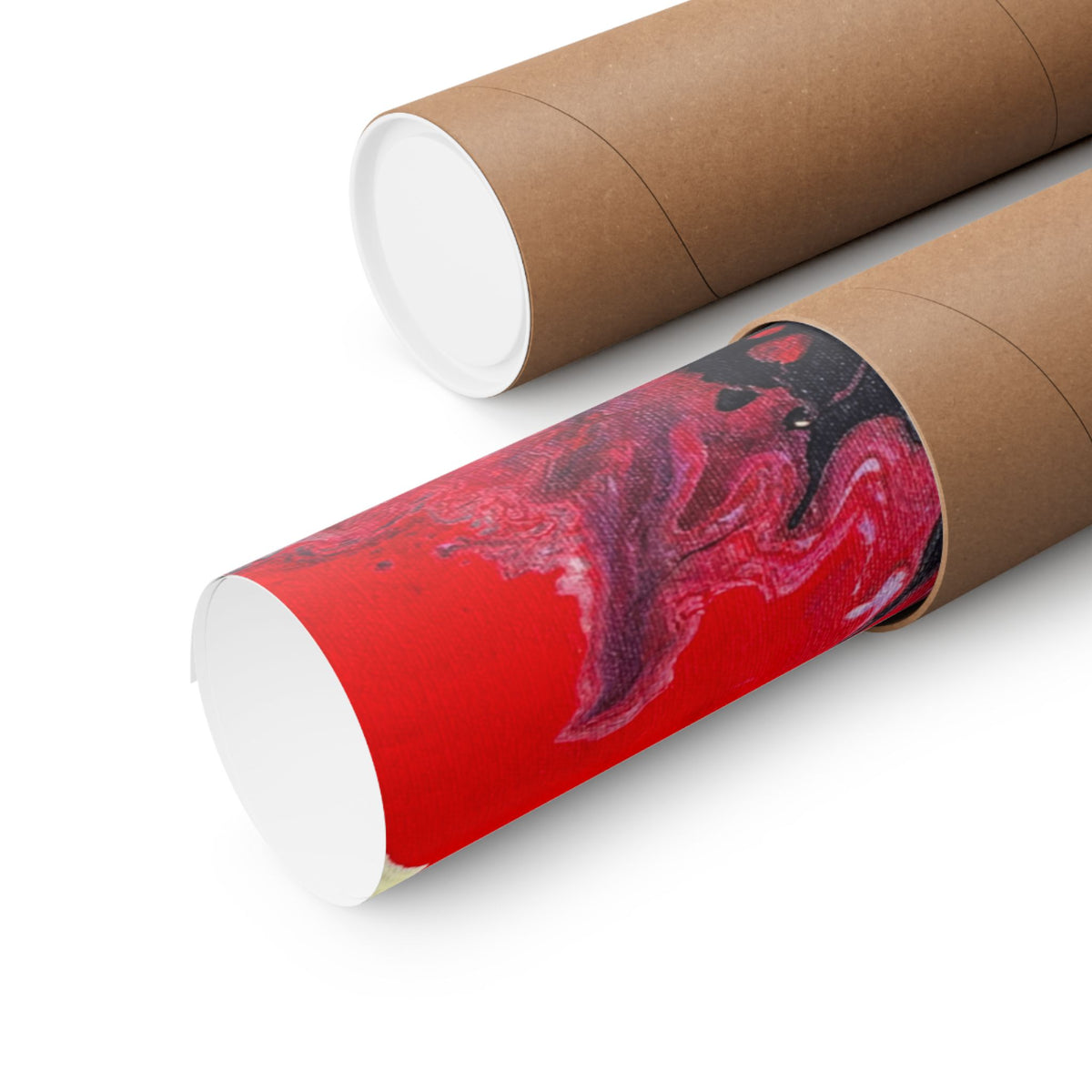 Power Abstract Red Fluid Art Matte Poster (Horizontal)