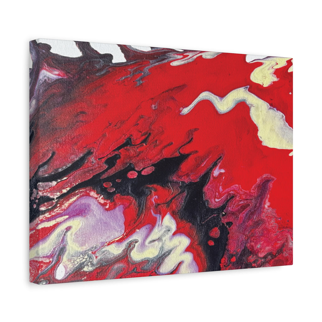 Power Abstract Red Fluid Art Canvas Print (Matte Stretched 1.25")