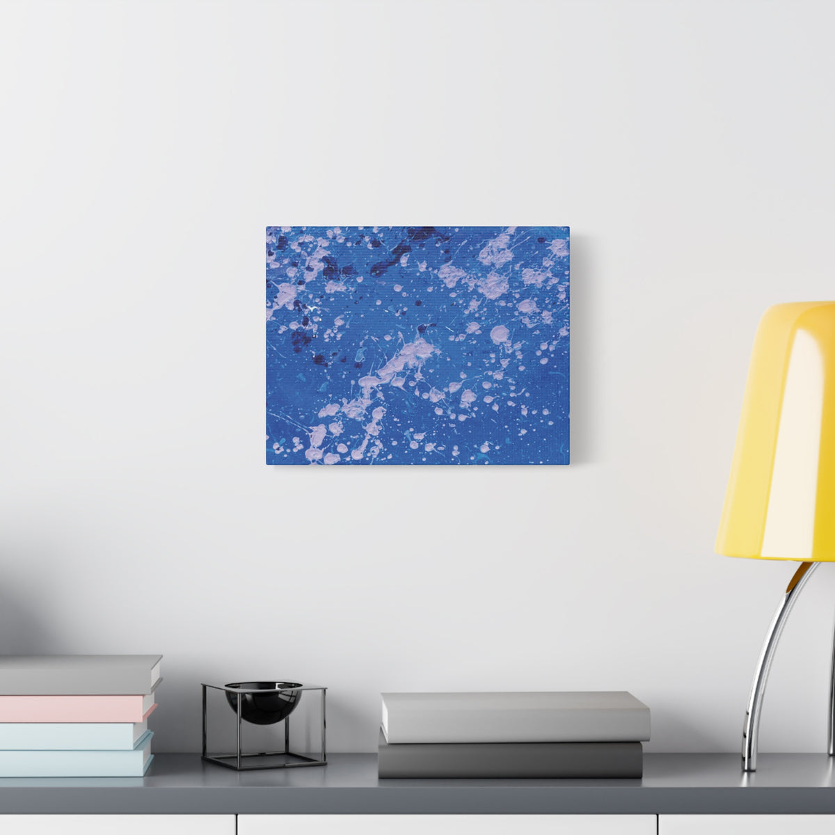 Blue Abstract Splatter Canvas Print  Dots (Matte Stretched 1.25")