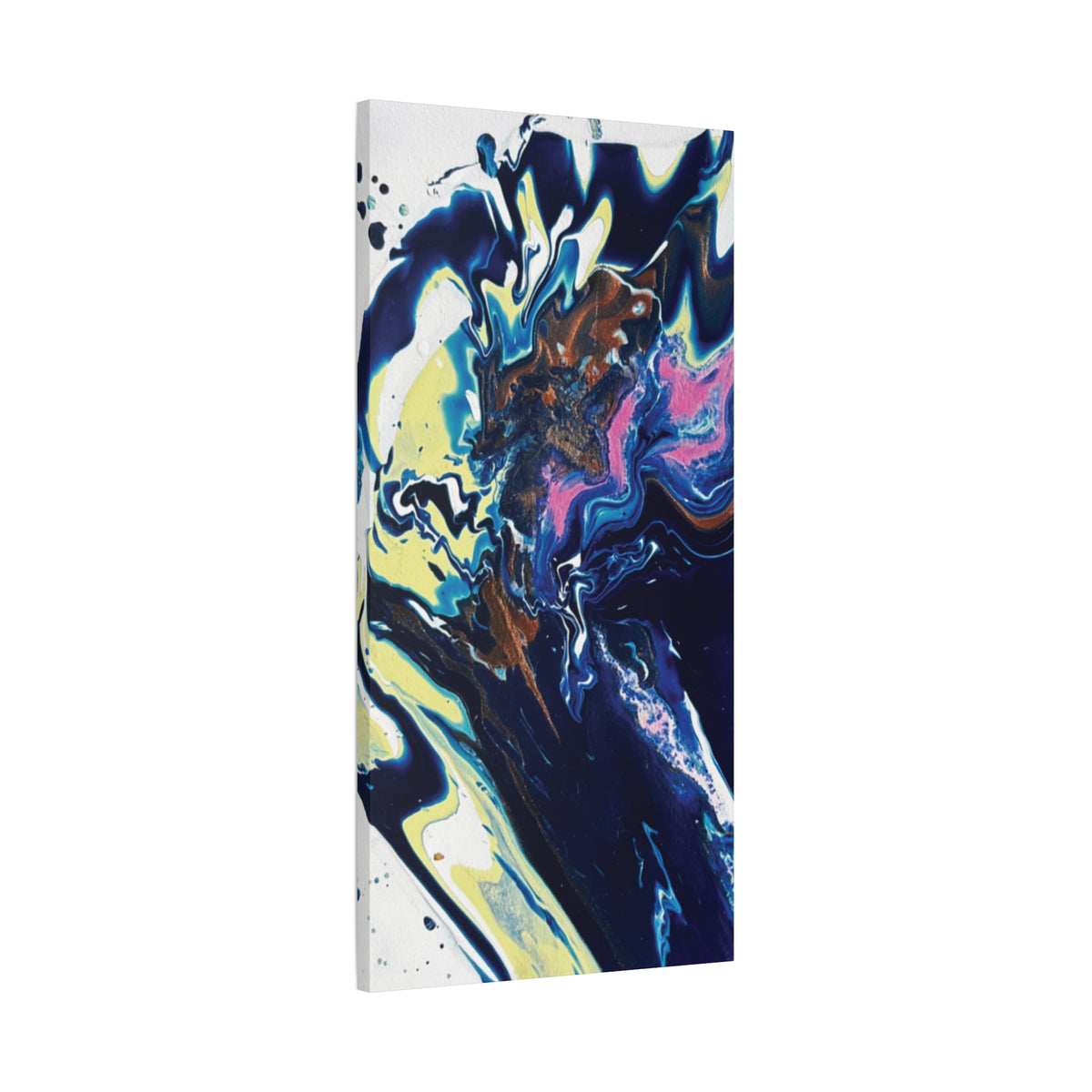Change Abstract Blue Fluid Art Matte Canvas Print (Stretched Wall Art)