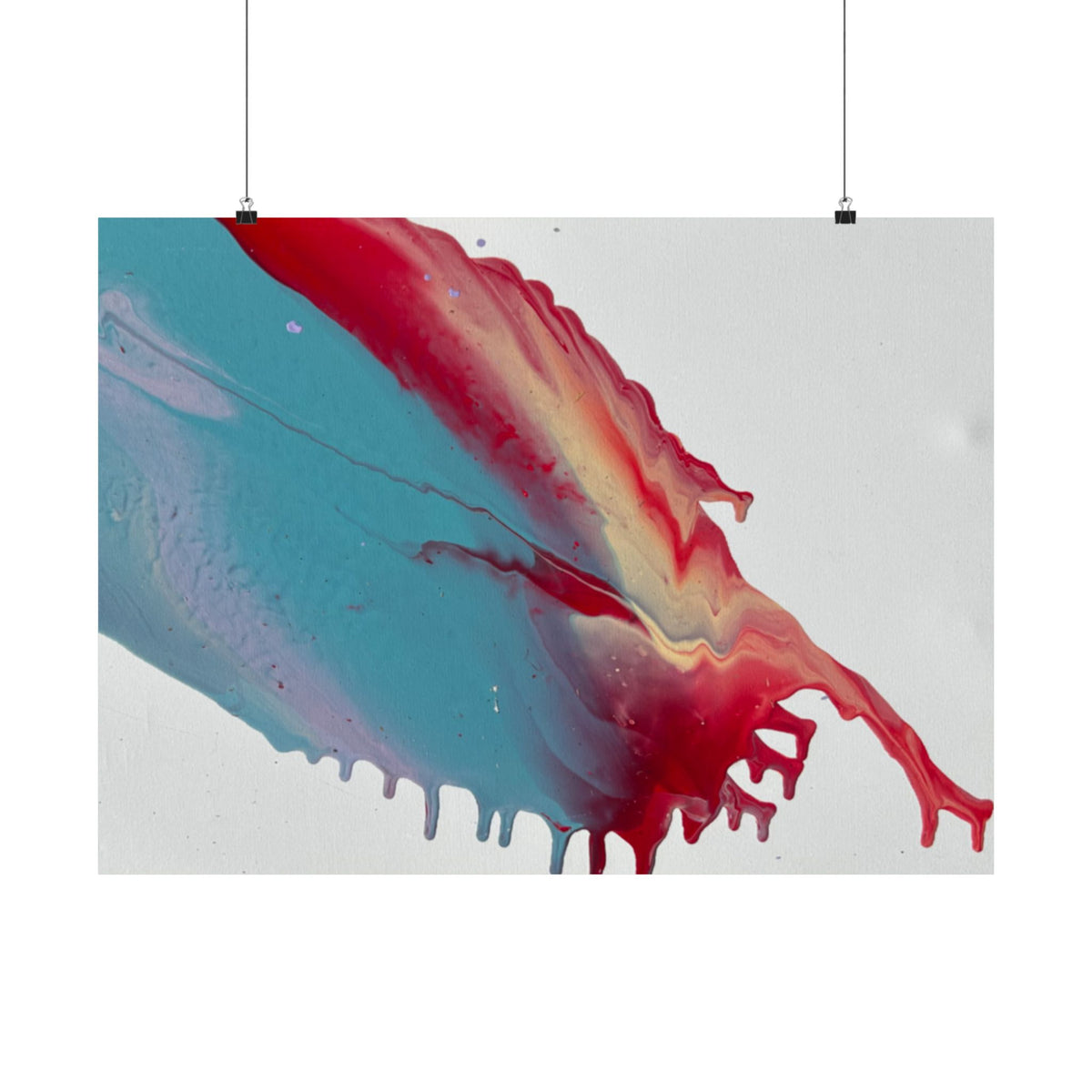 Abstract Paint Splash Matte Horizontal Poster Ceiling Colorful Fluid Art Wall Print
