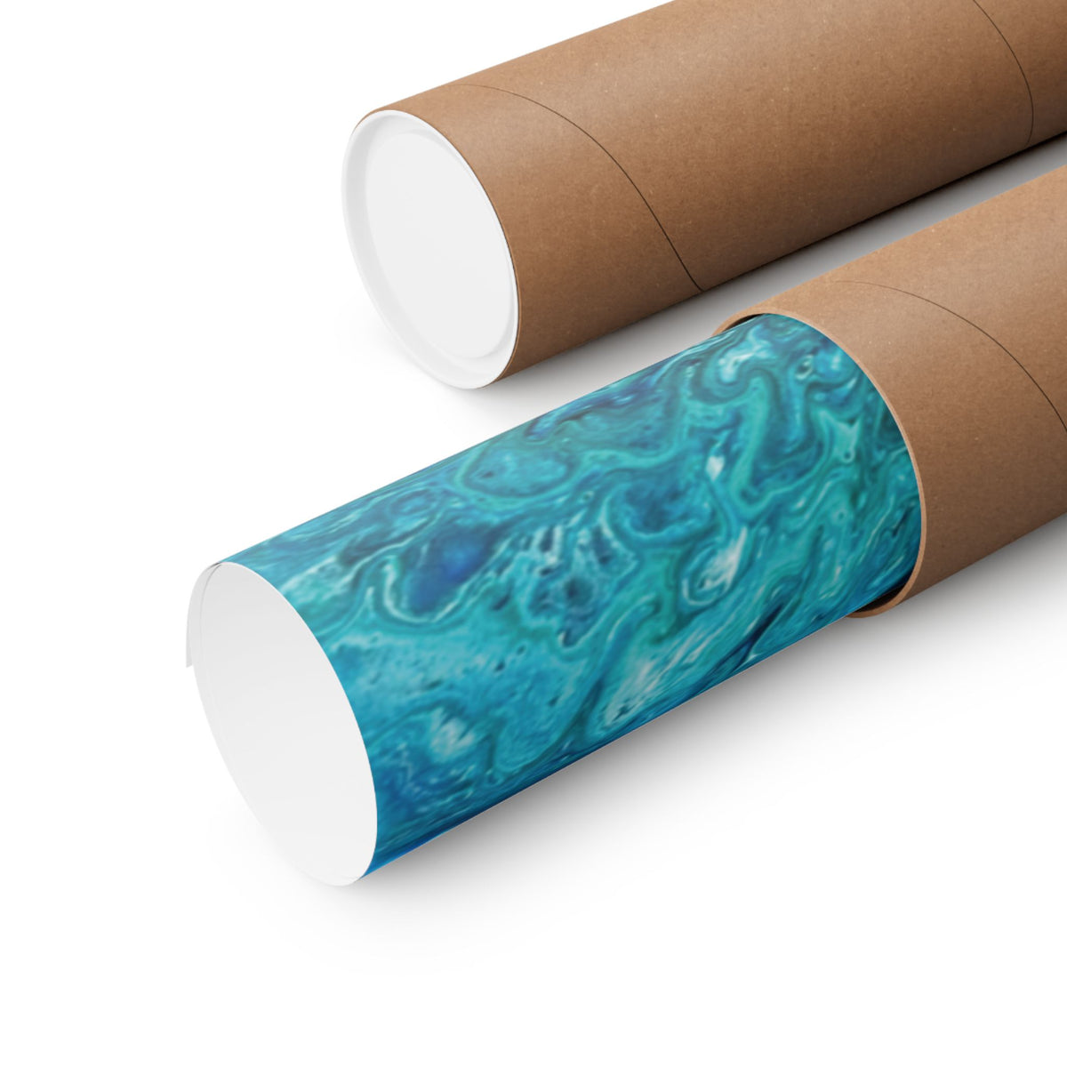 Ocean Abyss Matte Poster Abstract Teal Blue Wall Art
