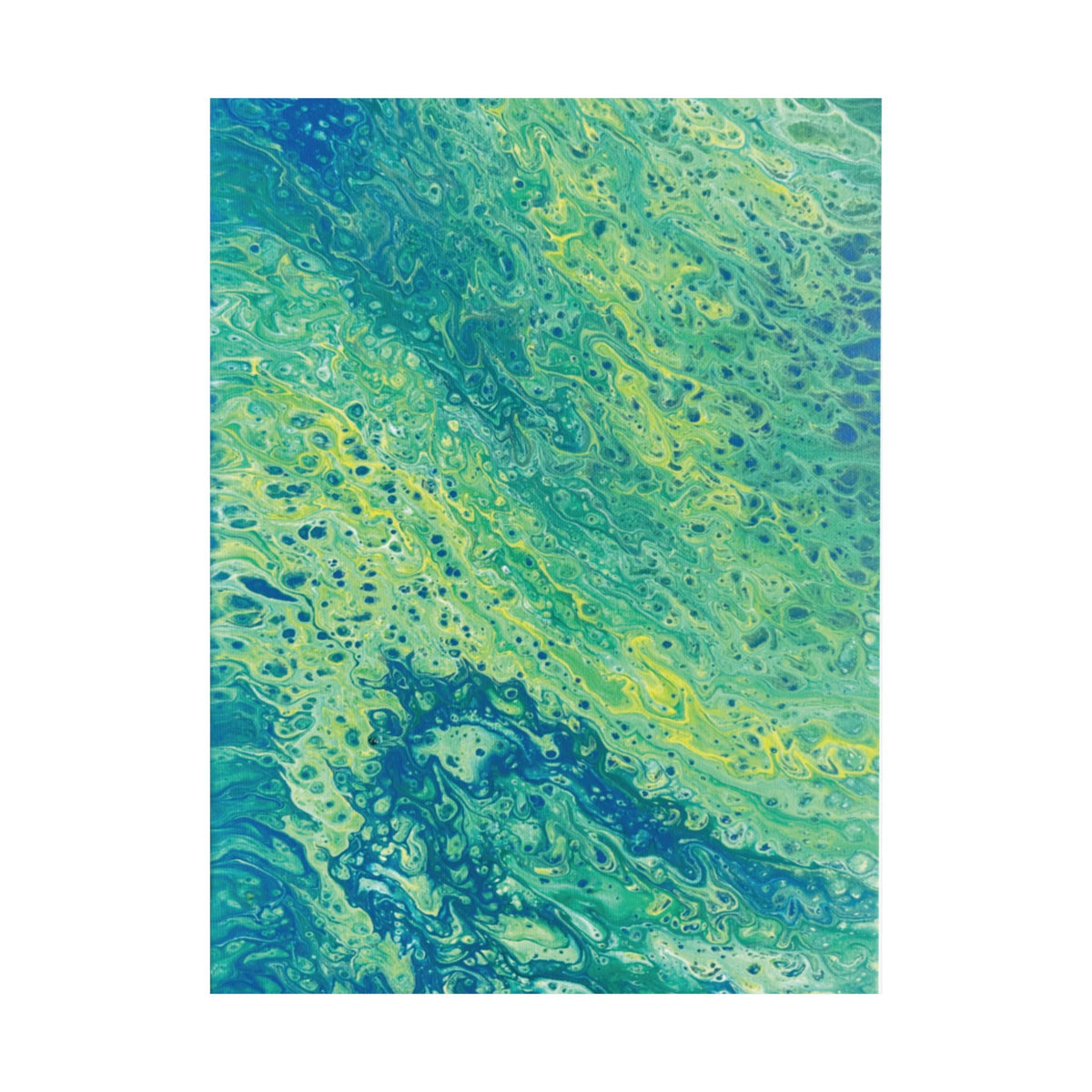 Moss Abstract Ocean Flow Matte Poster (Blue-Green Vertical Fluid Art)