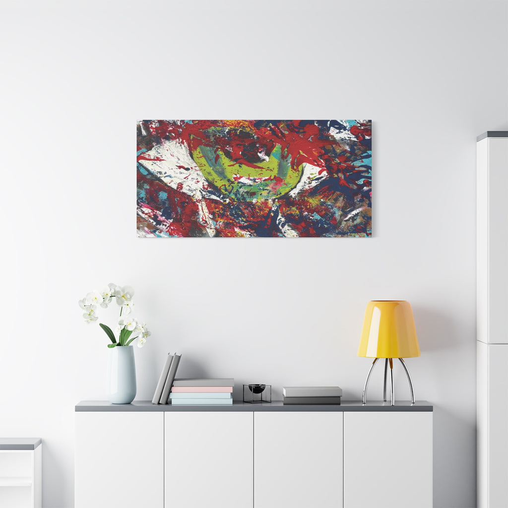 Abstract Burst Matte Canvas Print Eye Colorful Modern Wall Art, Stretched 1.25"