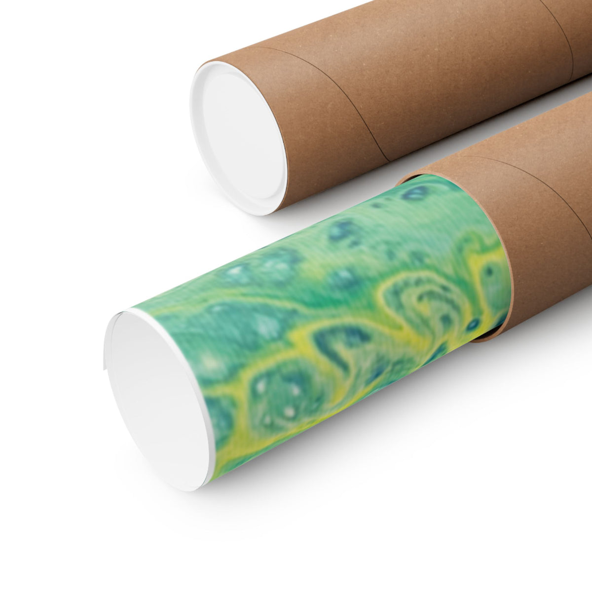 Moss Abstract Ocean Flow Matte Poster (Blue-Green Vertical Fluid Art)