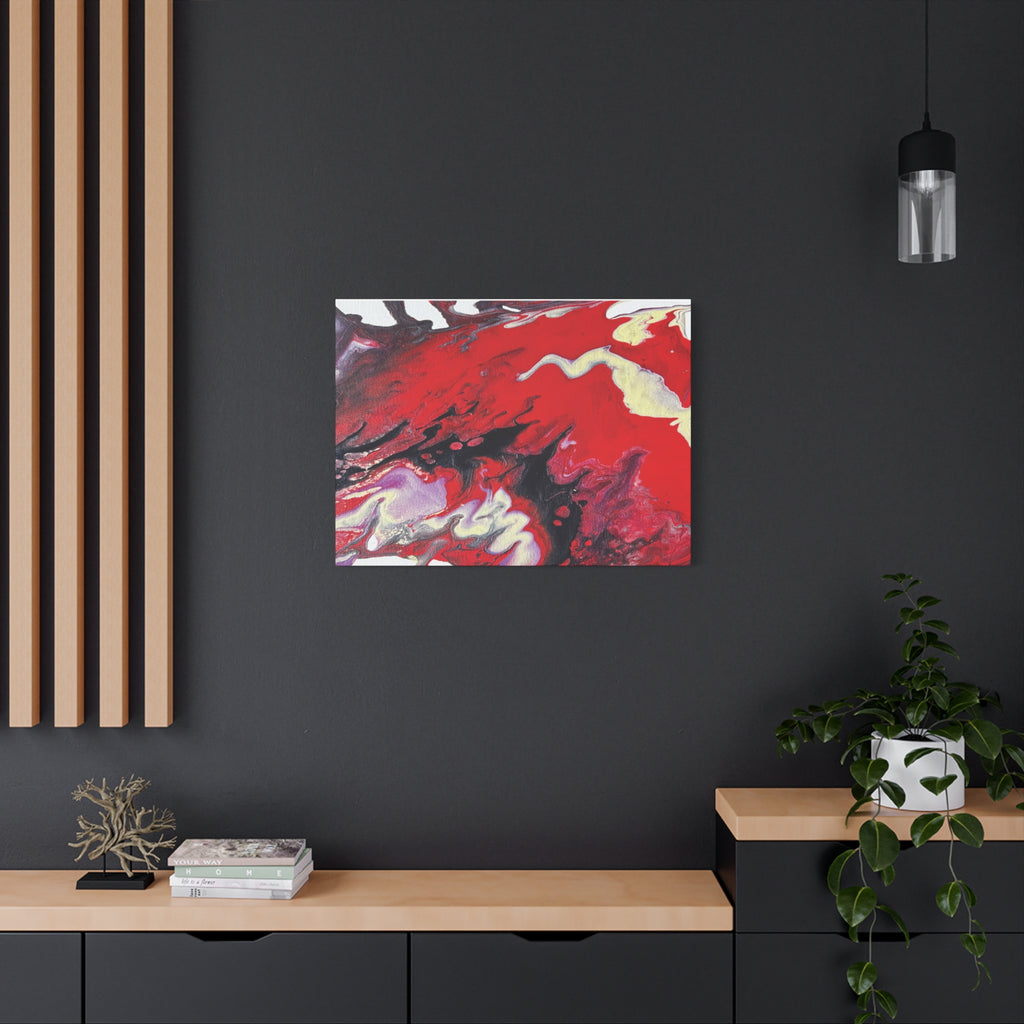 Power Abstract Red Fluid Art Canvas Print (Matte Stretched 1.25")