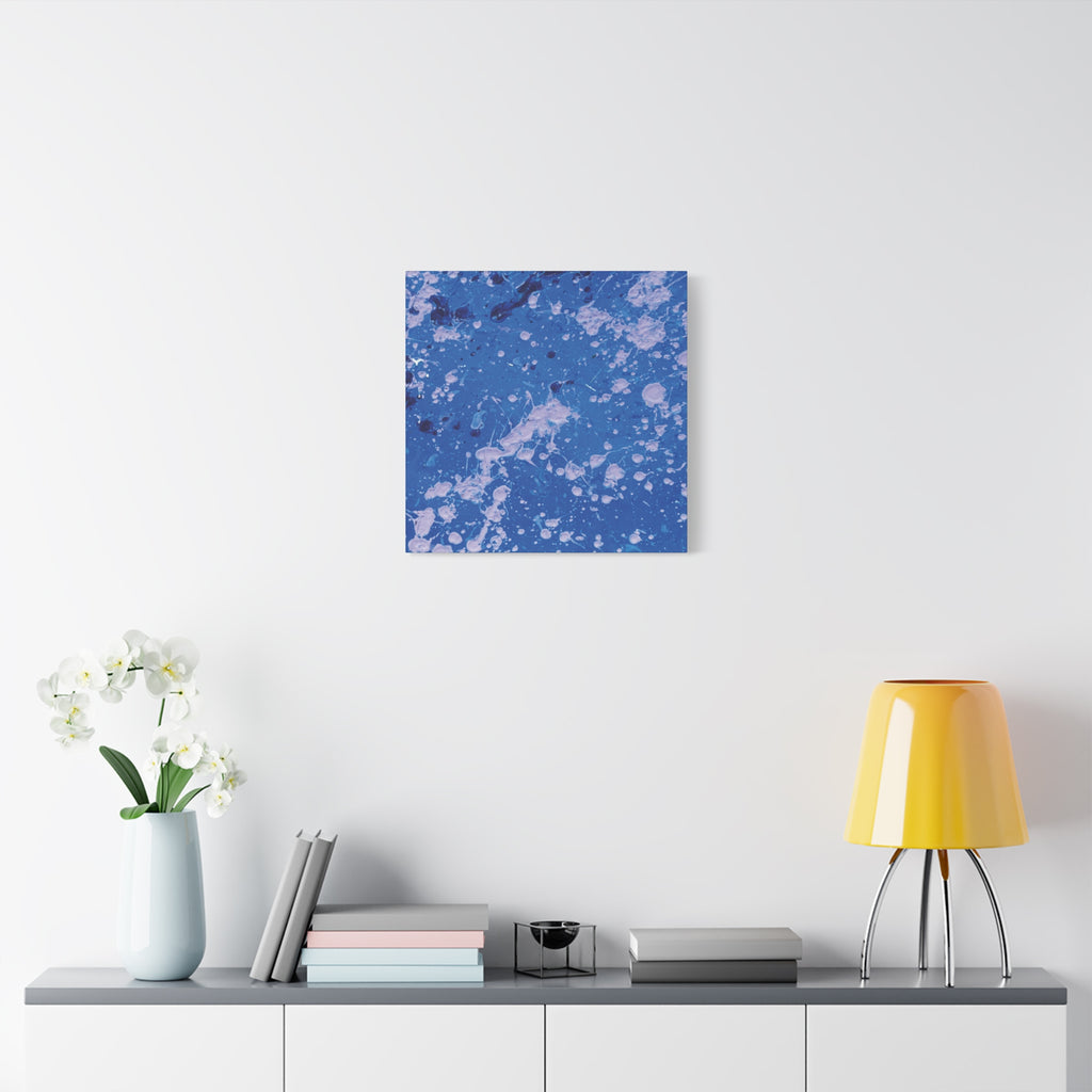 Blue Abstract Splatter Canvas Print  Dots (Matte Stretched 1.25")