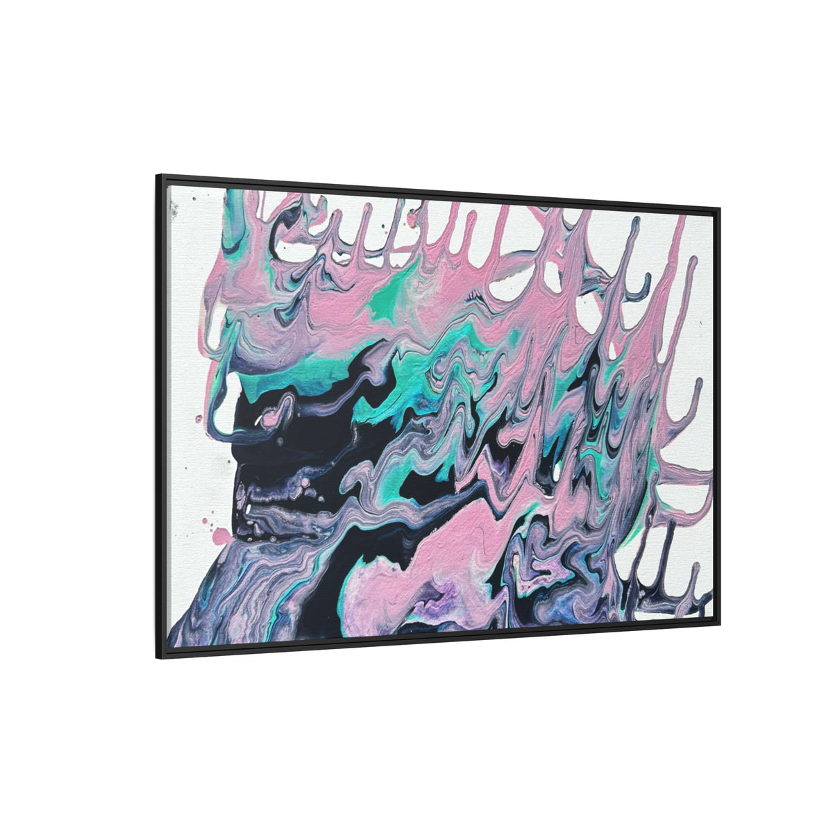 Abstract Pastel Drip Canvas Print (Framed)