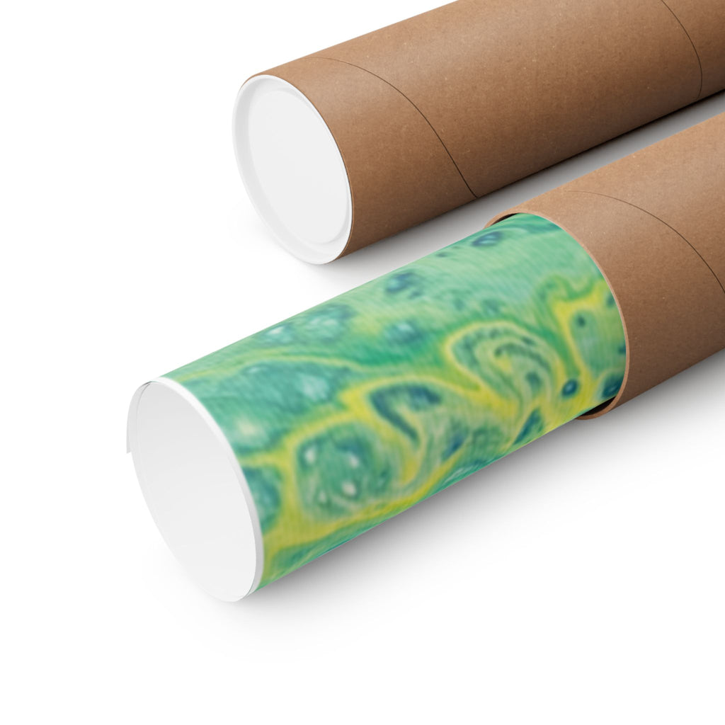 Moss Abstract Ocean Flow Matte Poster (Blue-Green Vertical Fluid Art)