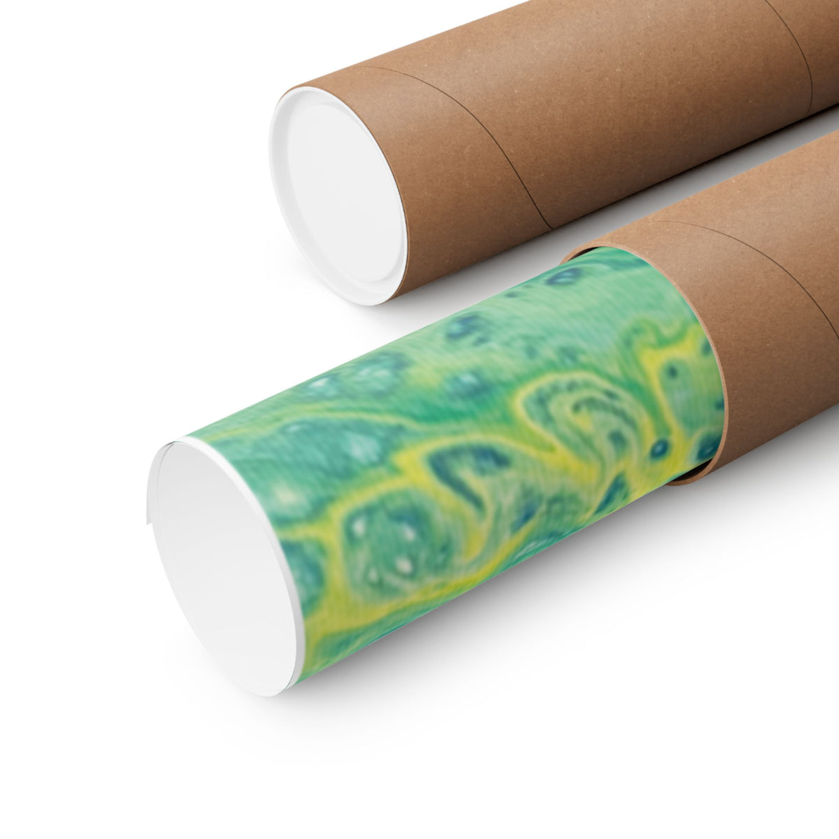 Moss Abstract Ocean Flow Matte Poster (Blue-Green Vertical Fluid Art)