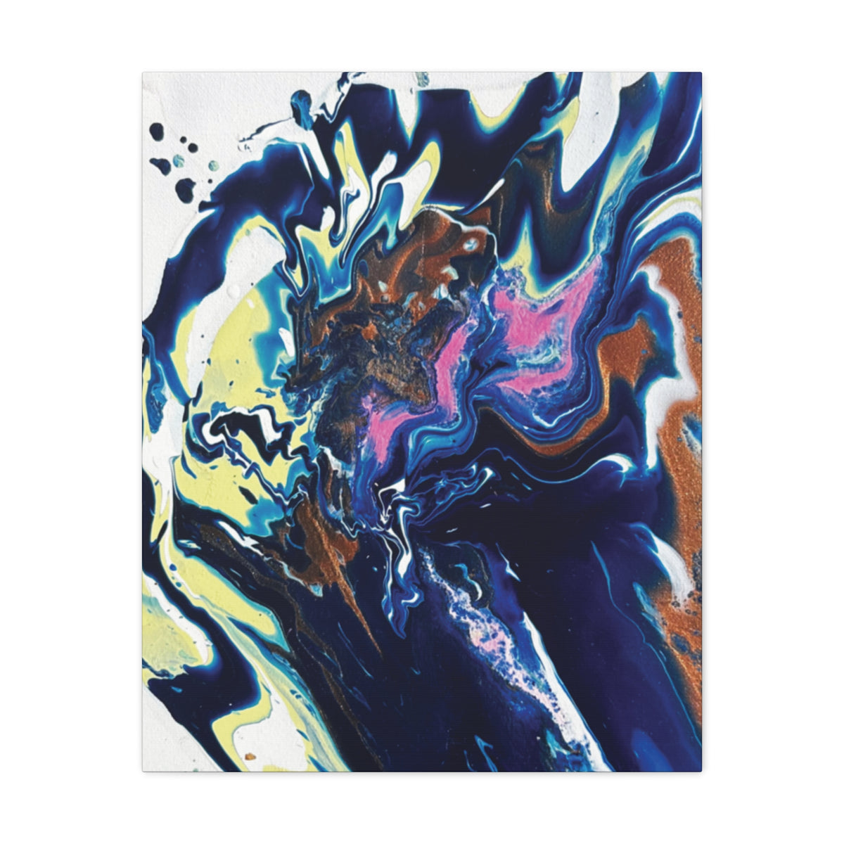Change Abstract Blue Fluid Art Matte Canvas Print (Stretched Wall Art)