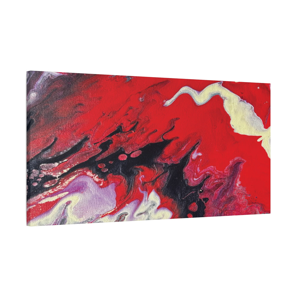 Power Abstract Red Fluid Art Canvas Print (Matte Stretched 1.25")