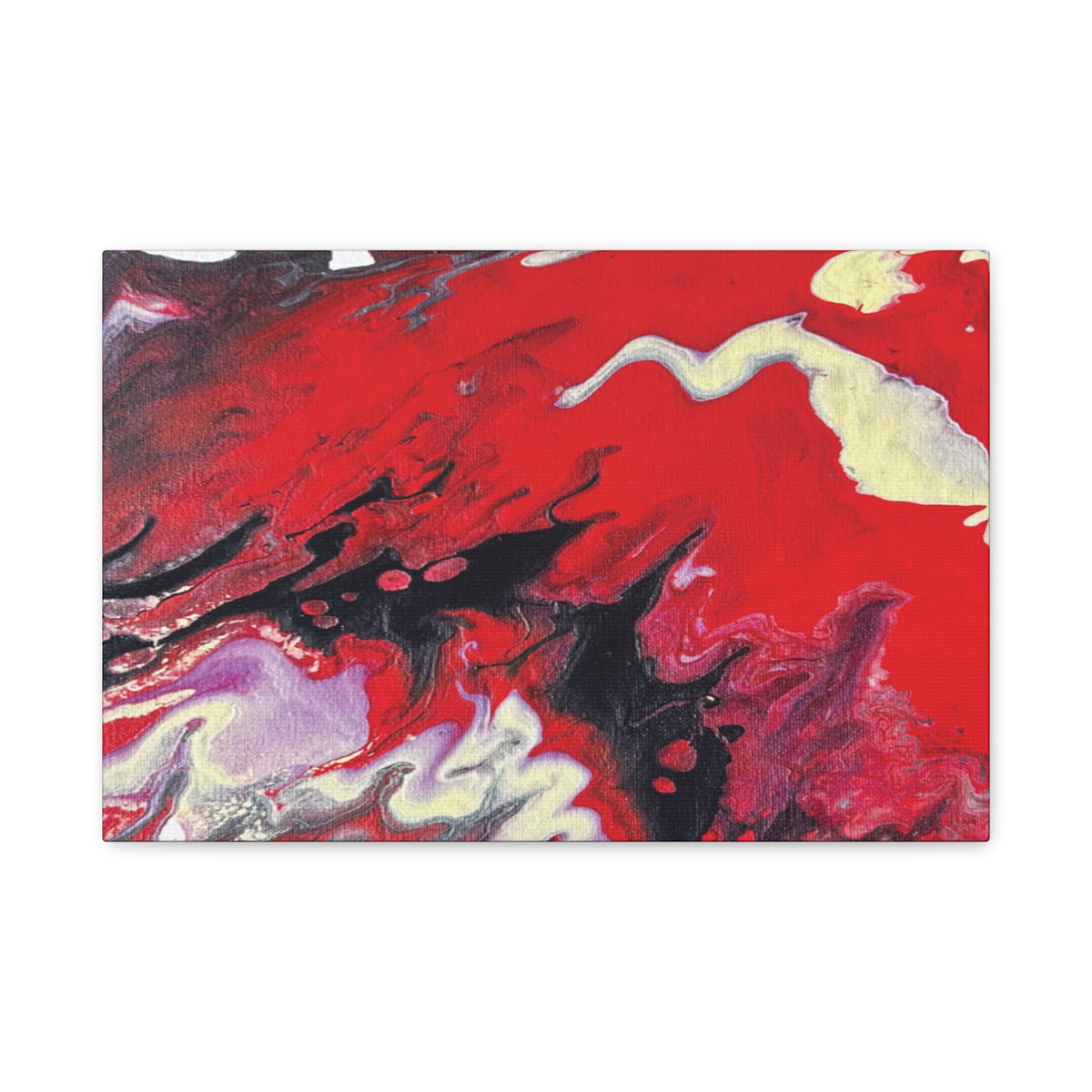 Power Abstract Red Fluid Art Canvas Print (Matte Stretched 1.25")