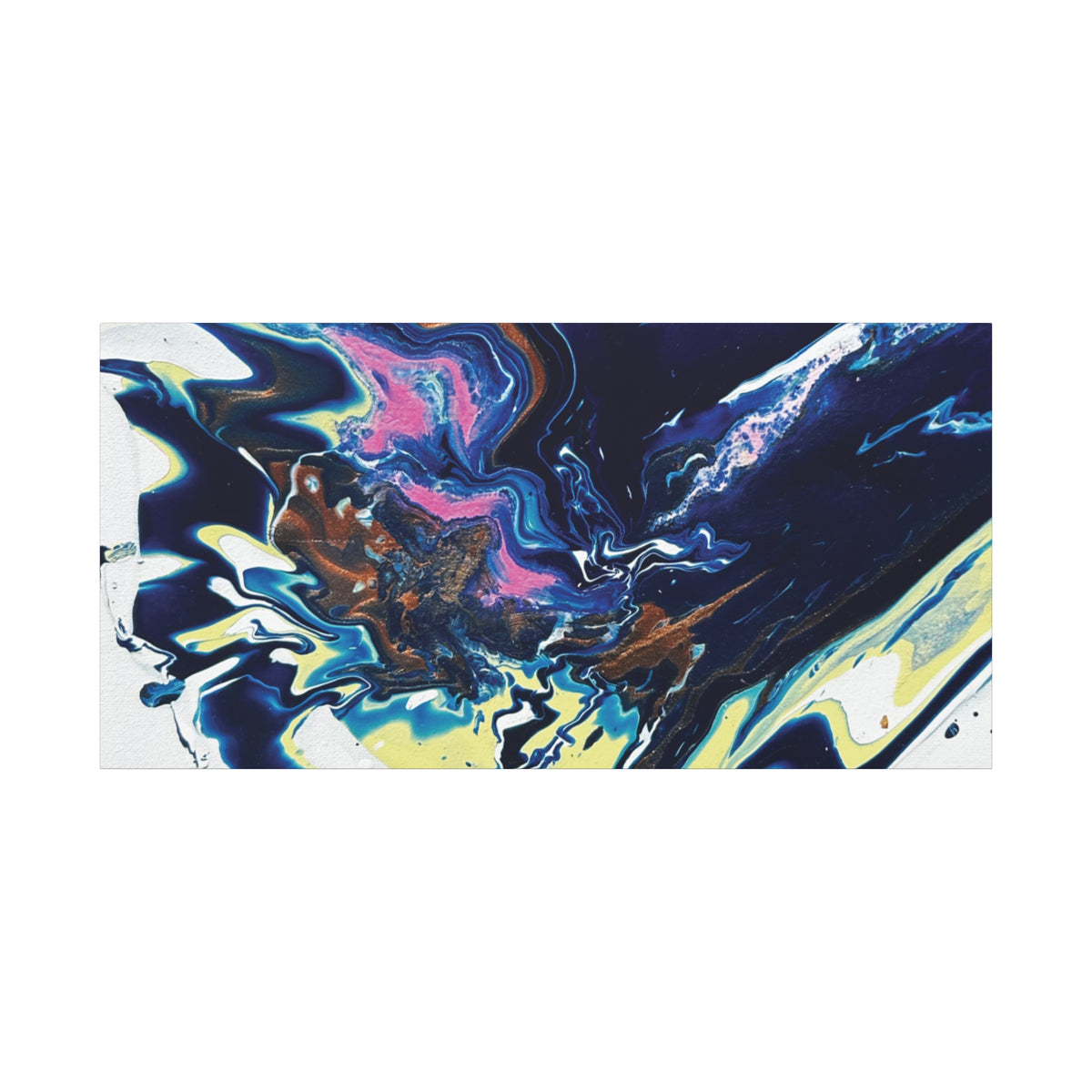 Change Abstract Blue Fluid Art Matte Canvas Print (Stretched Wall Art)