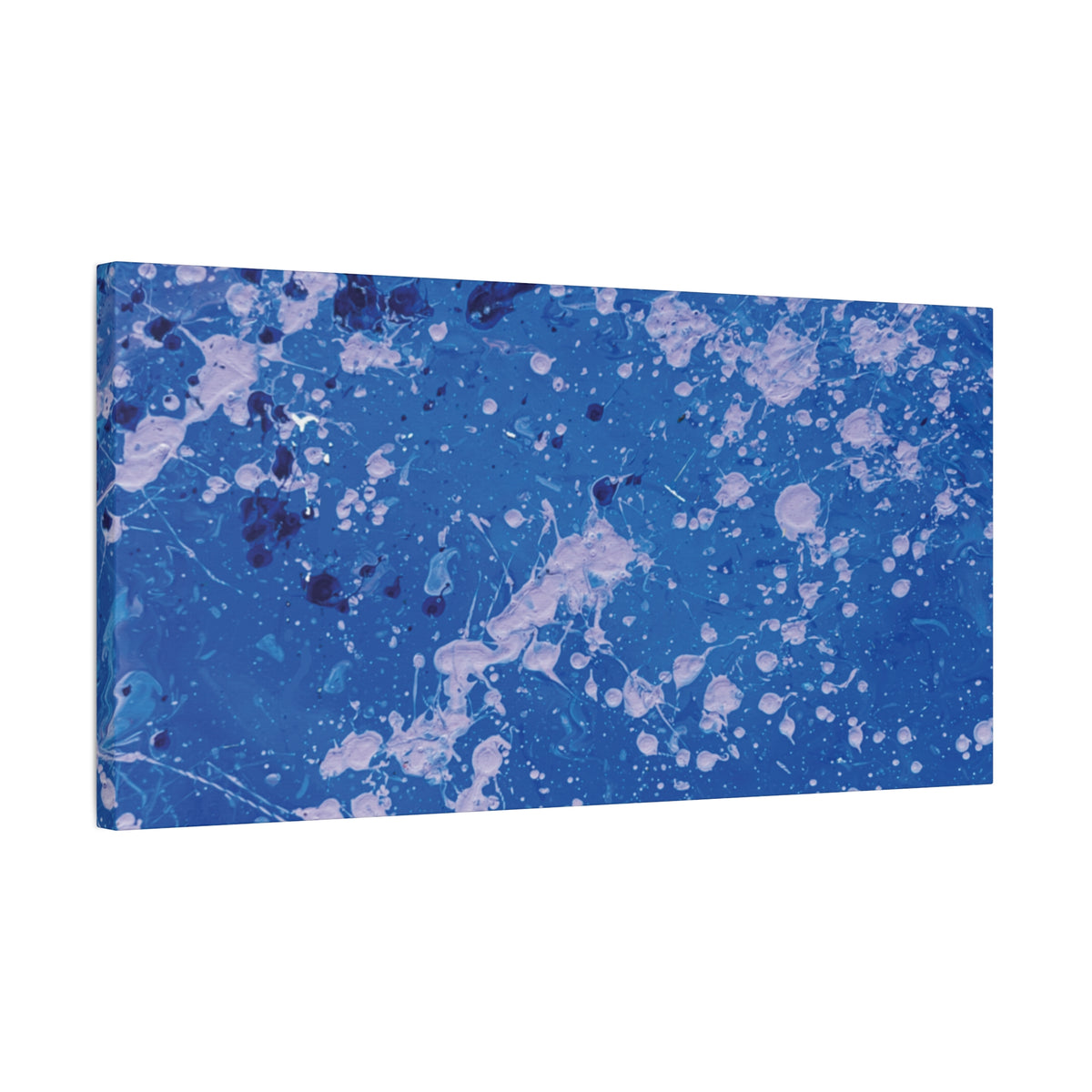 Blue Abstract Splatter Canvas Print  Dots (Matte Stretched 1.25")