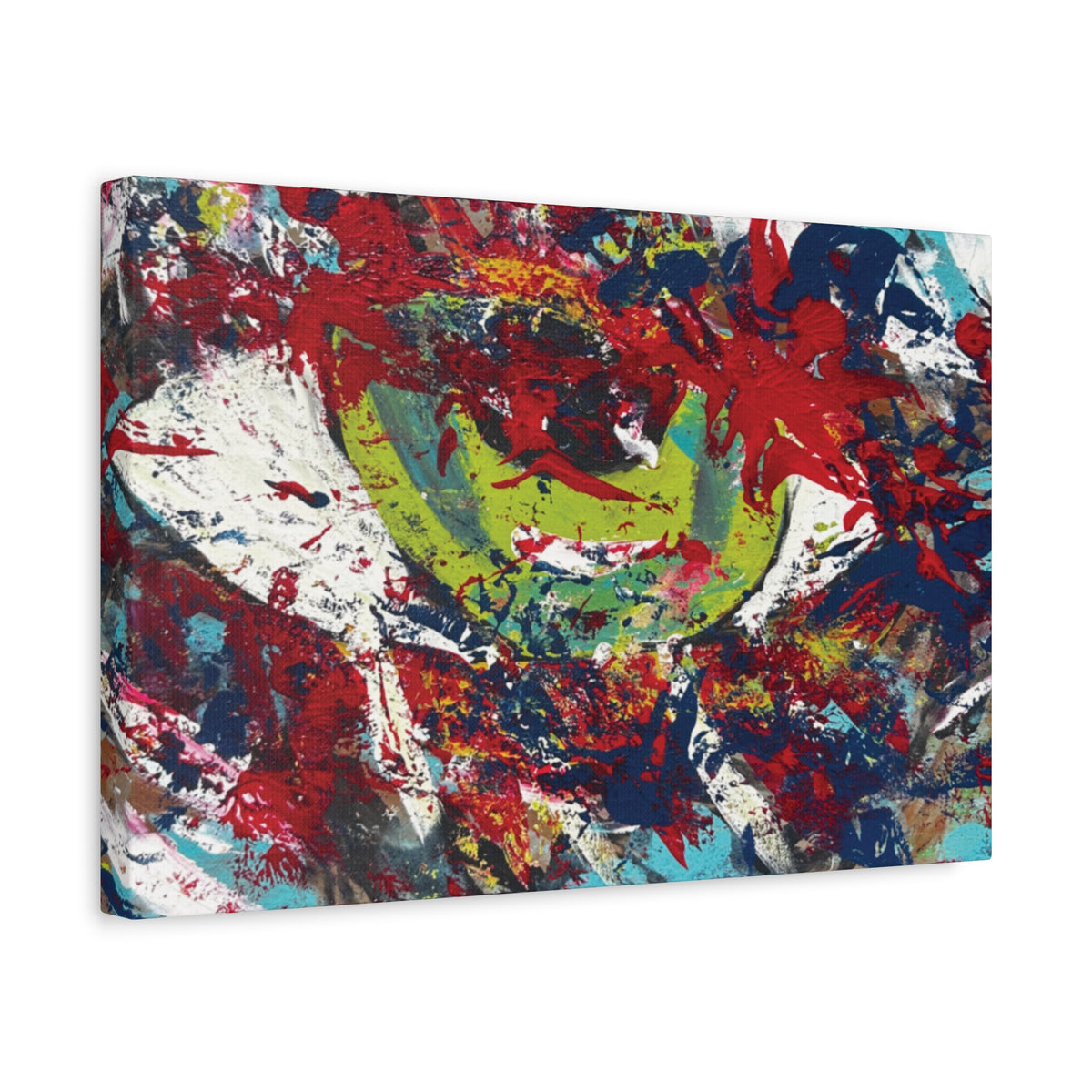 Abstract Burst Matte Canvas Print Eye Colorful Modern Wall Art, Stretched 1.25"