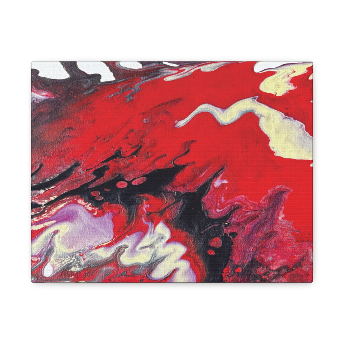 Power Abstract Red Fluid Art Canvas Print (Matte Stretched 1.25")