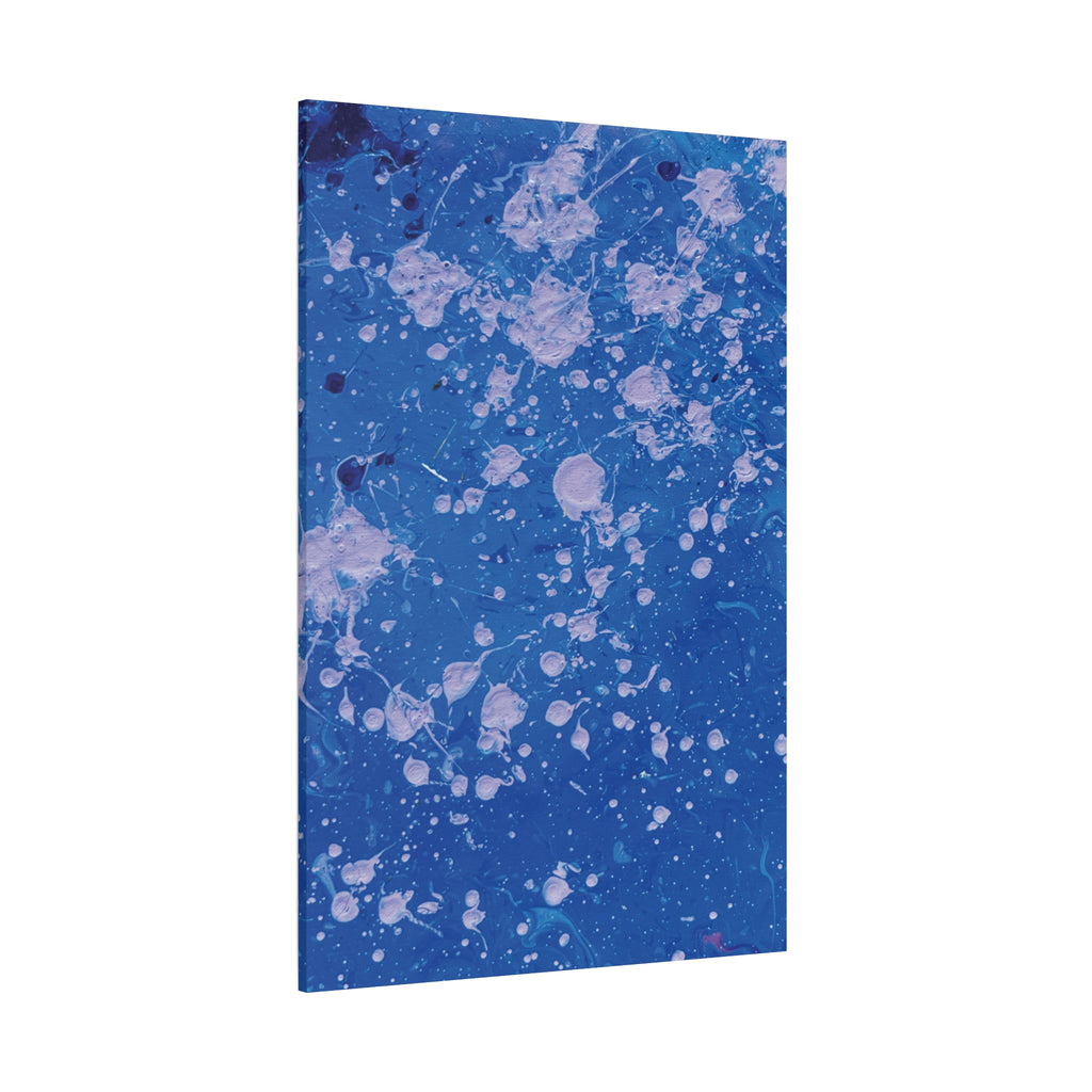 Blue Abstract Splatter Canvas Print  Dots (Matte Stretched 1.25")