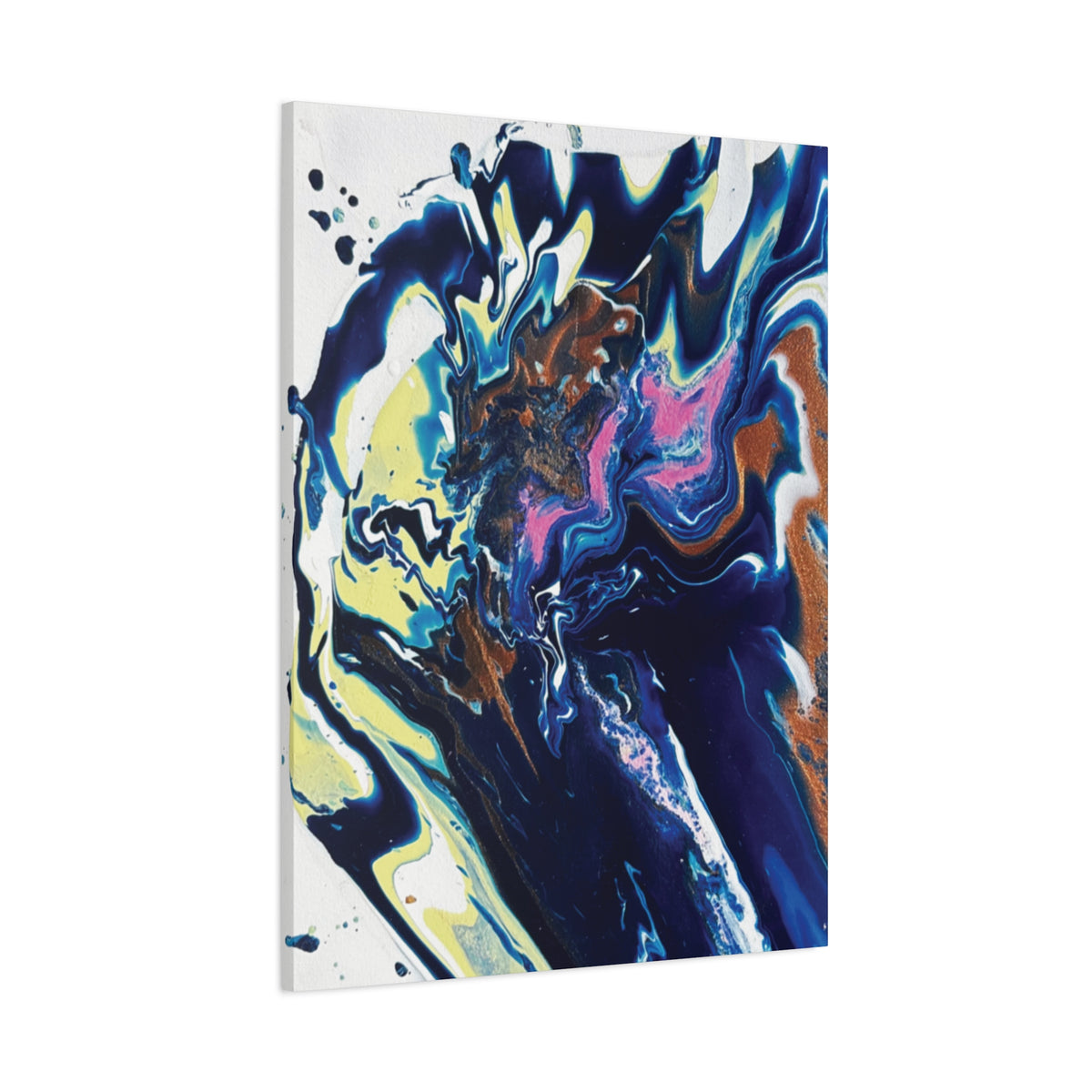 Change Abstract Blue Fluid Art Matte Canvas Print (Stretched Wall Art)