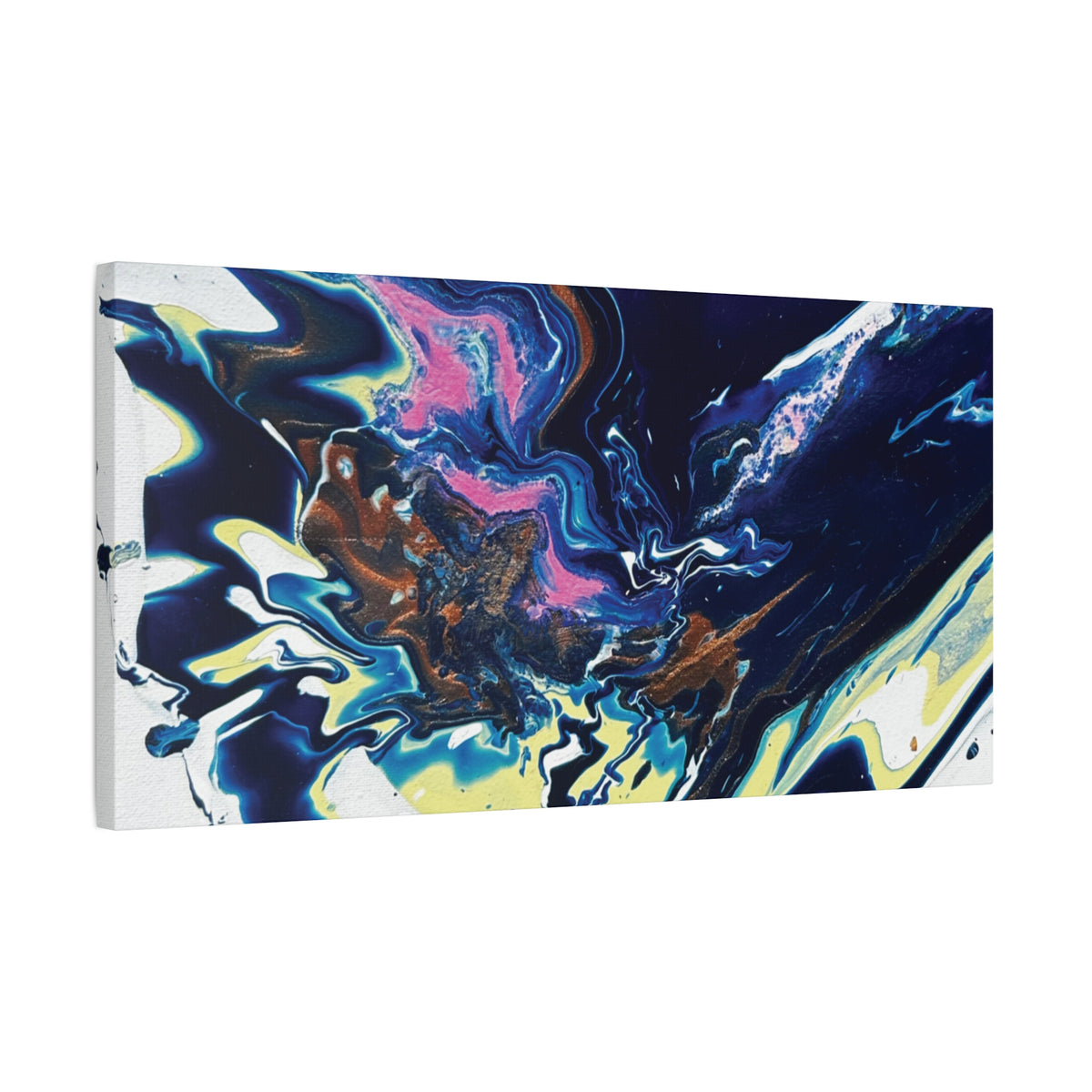 Change Abstract Blue Fluid Art Matte Canvas Print (Stretched Wall Art)