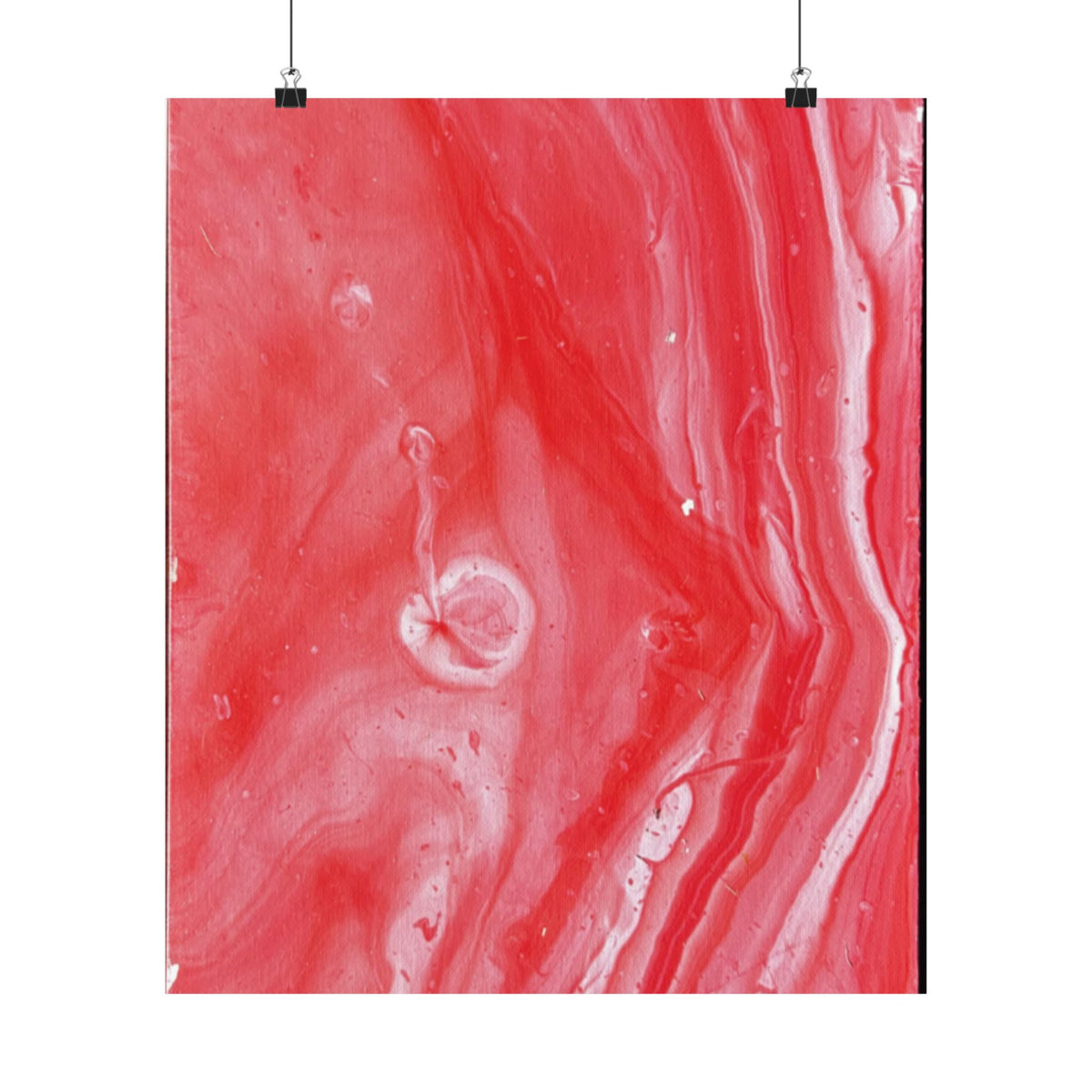 Red Marble Mars Matte Vertical Poster Abstract Red & Cream Wall Art