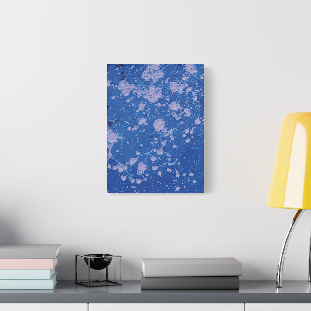 Blue Abstract Splatter Canvas Print  Dots (Matte Stretched 1.25")