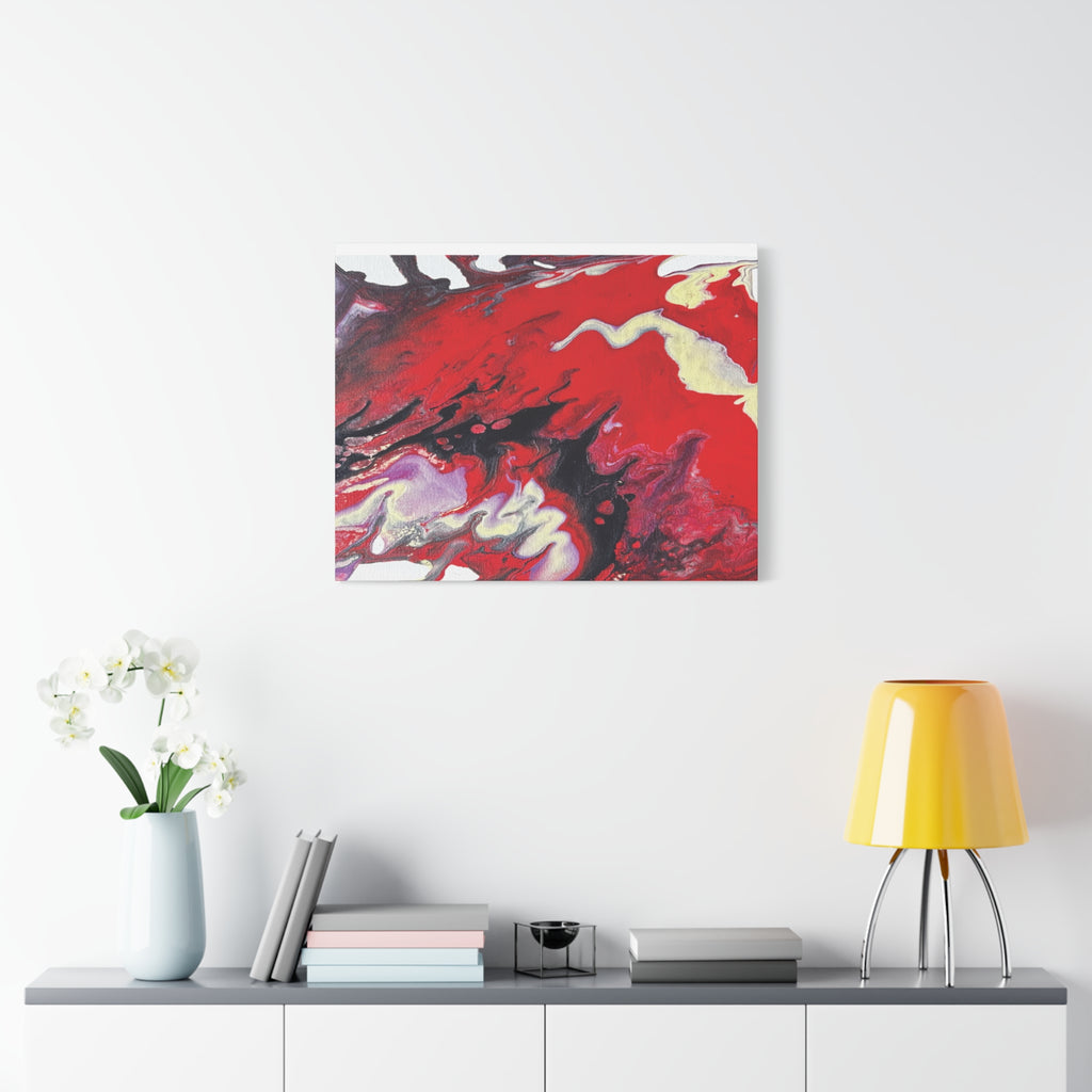 Power Abstract Red Fluid Art Canvas Print (Matte Stretched 1.25")