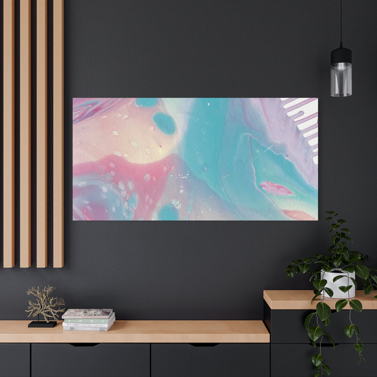 Pastel Fluid Animal Canvas Print Abstract Acrylic Pour Wall Art