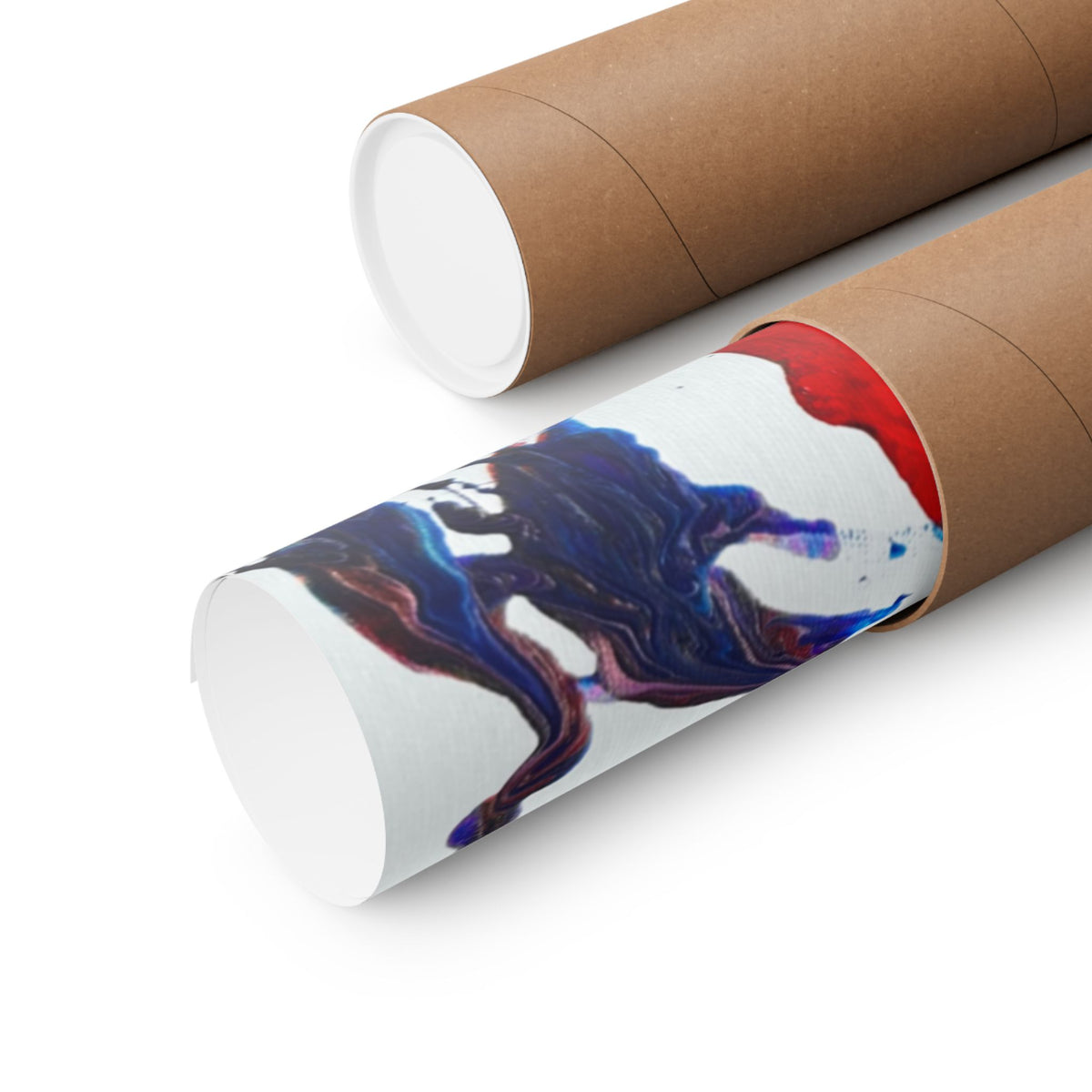 Abstract Red & Blue Matte Poster Universe Horizontal Modern Art Print
