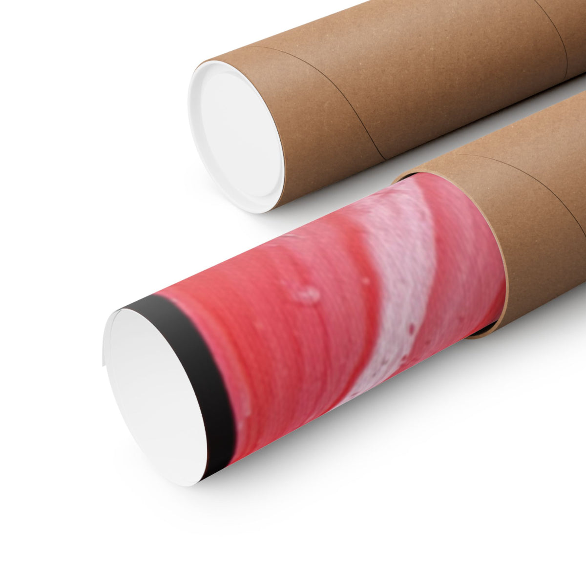 Red Marble Mars Matte Vertical Poster Abstract Red & Cream Wall Art