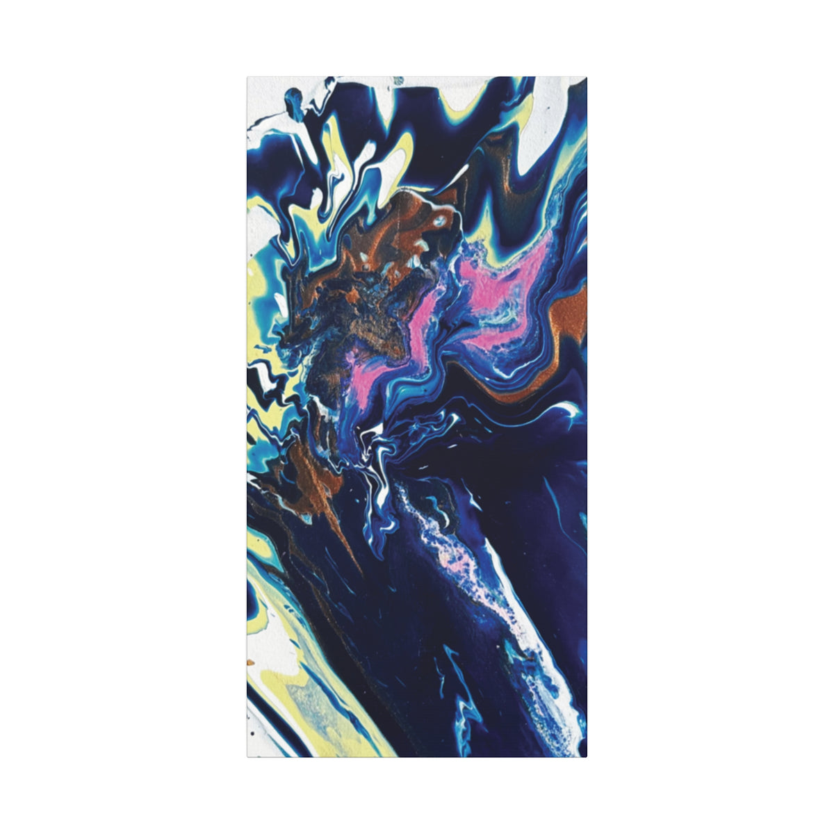 Change Abstract Blue Fluid Art Matte Canvas Print (Stretched Wall Art)