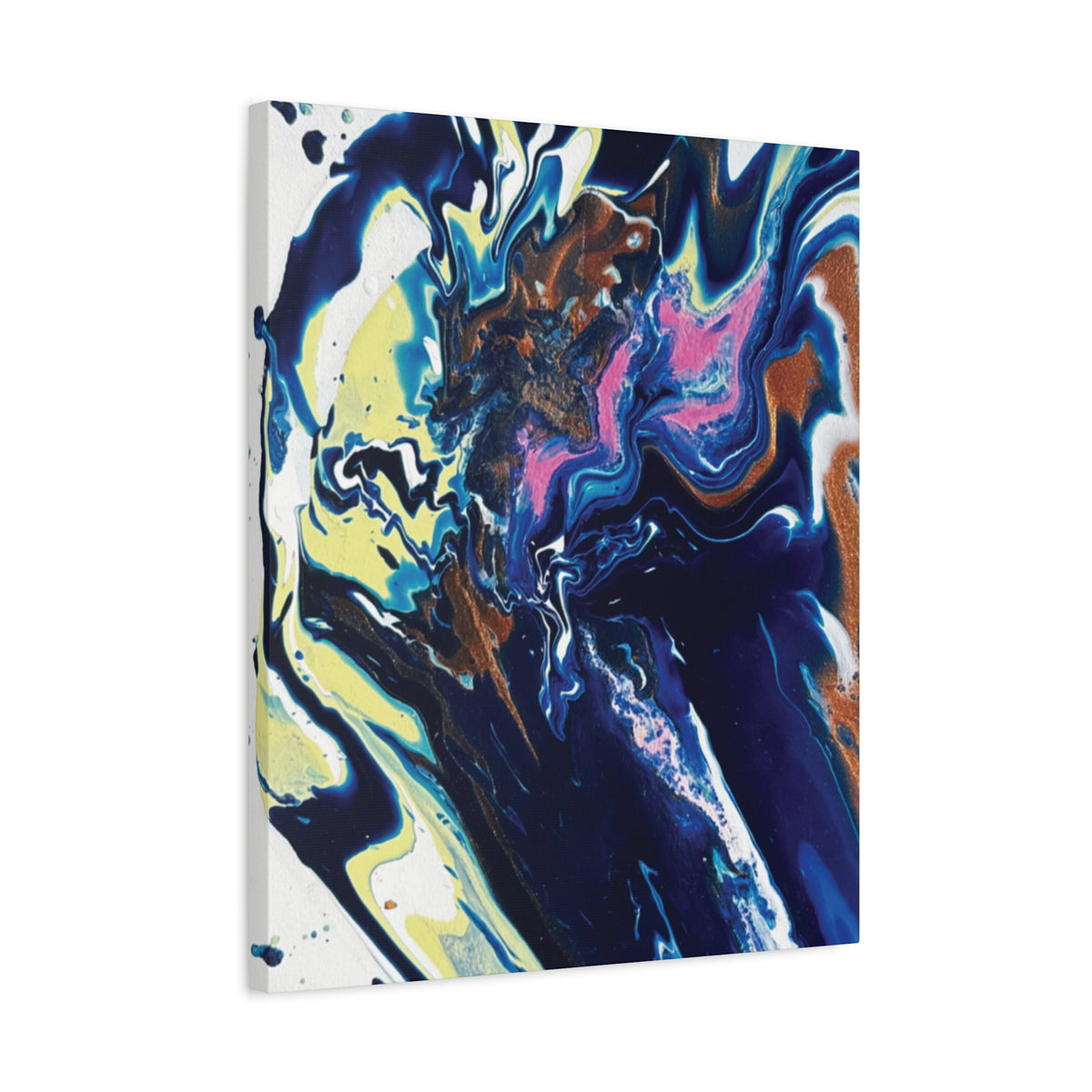 Change Abstract Blue Fluid Art Matte Canvas Print (Stretched Wall Art)