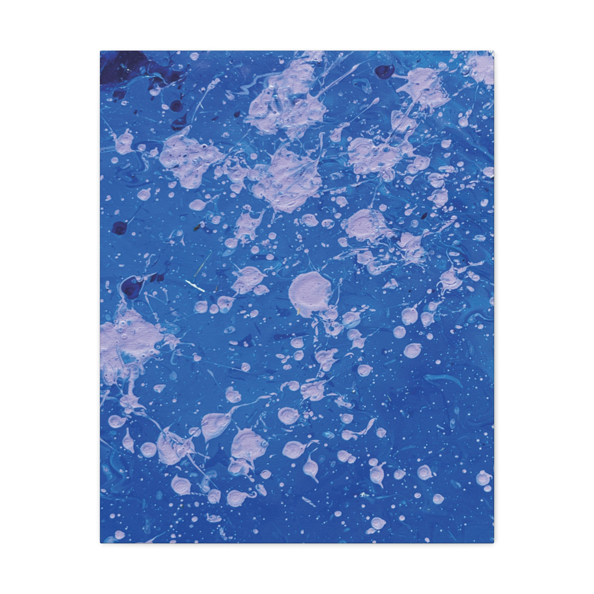Blue Abstract Splatter Canvas Print  Dots (Matte Stretched 1.25")