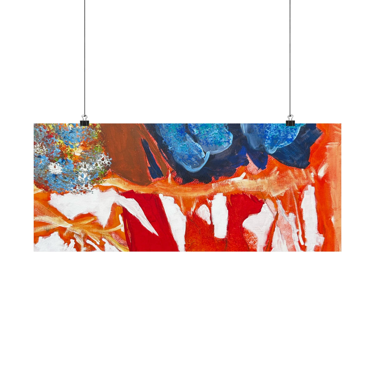 Abstract Color Splash Matte Poster Vibrant Horizontal Modern Wall Art