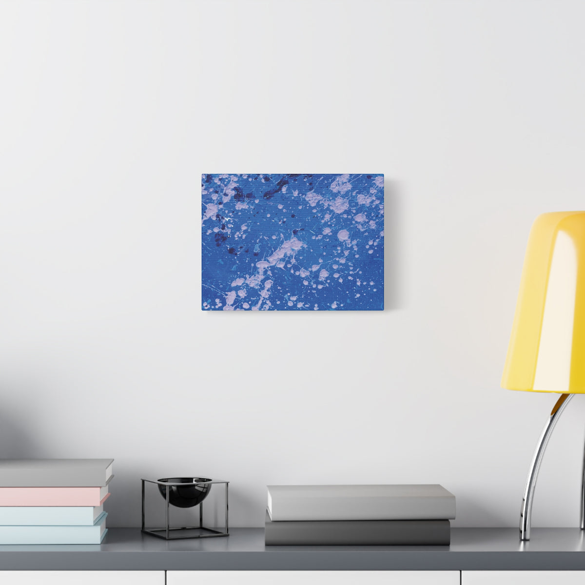 Blue Abstract Splatter Canvas Print  Dots (Matte Stretched 1.25")