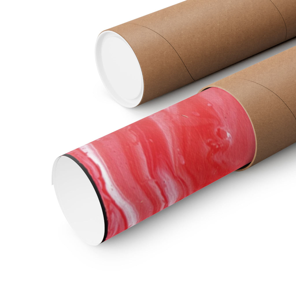 Red Marble Mars Matte Vertical Poster Abstract Red & Cream Wall Art